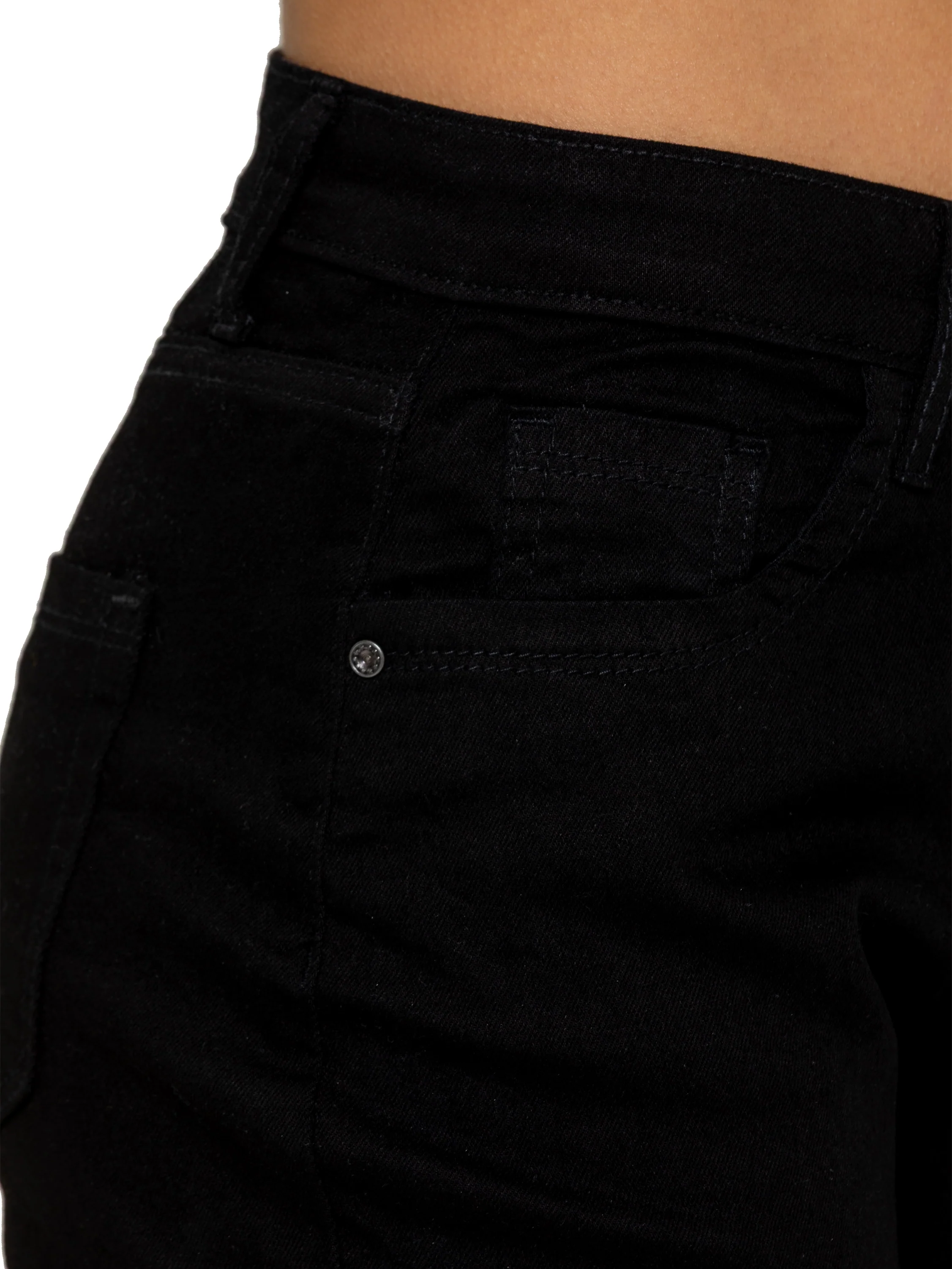 Alyssa Stretch Denim Mom Shorts - Black - Image 4