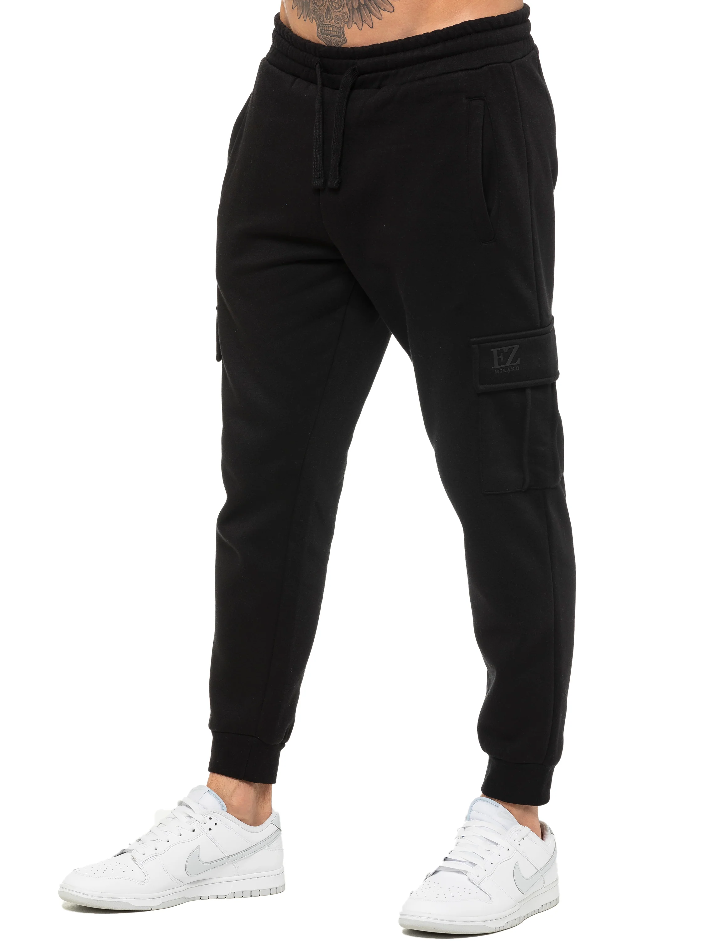 Archer Fleece Cargo Jogger - Black - Image 4