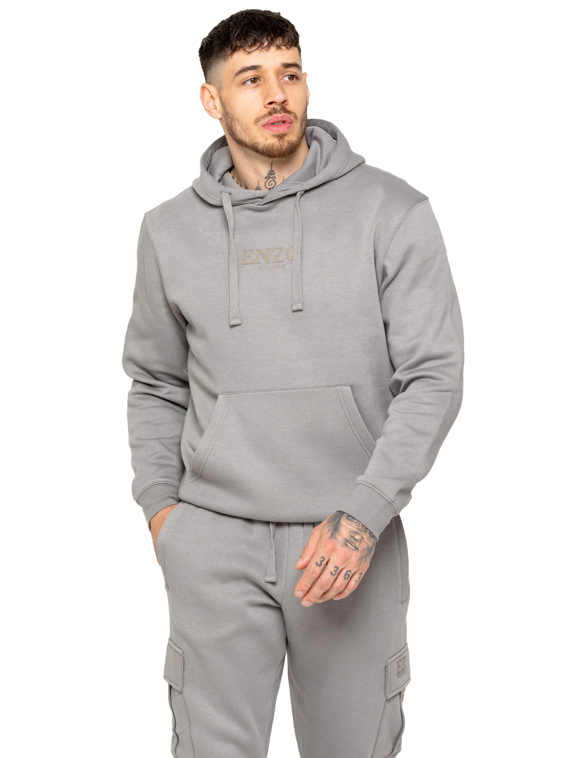 Archer Print Pullover Hoodie - Grey - Image 4