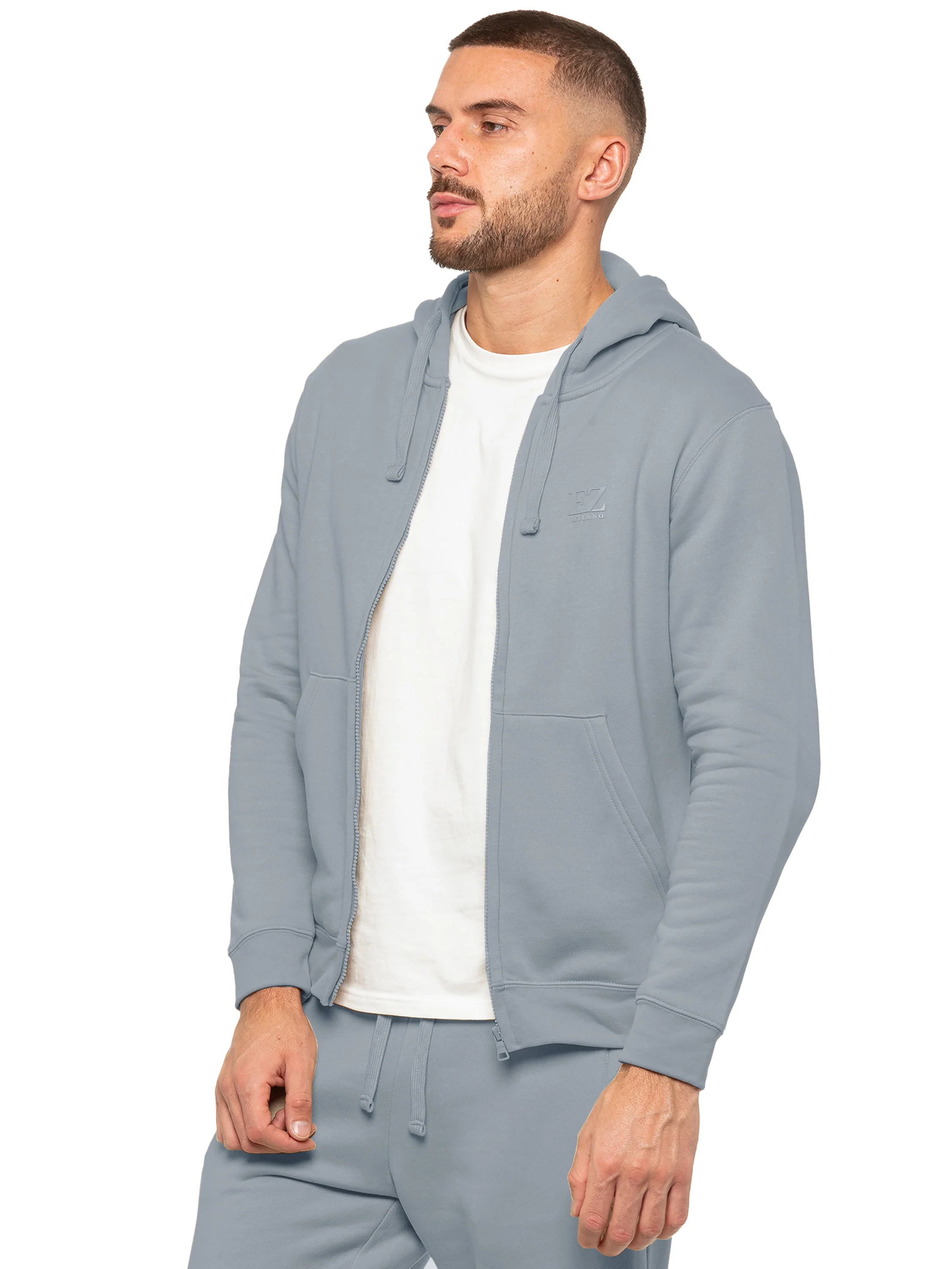 Archer Print Zip Up Hoodie - Coastal Blue - Image 3