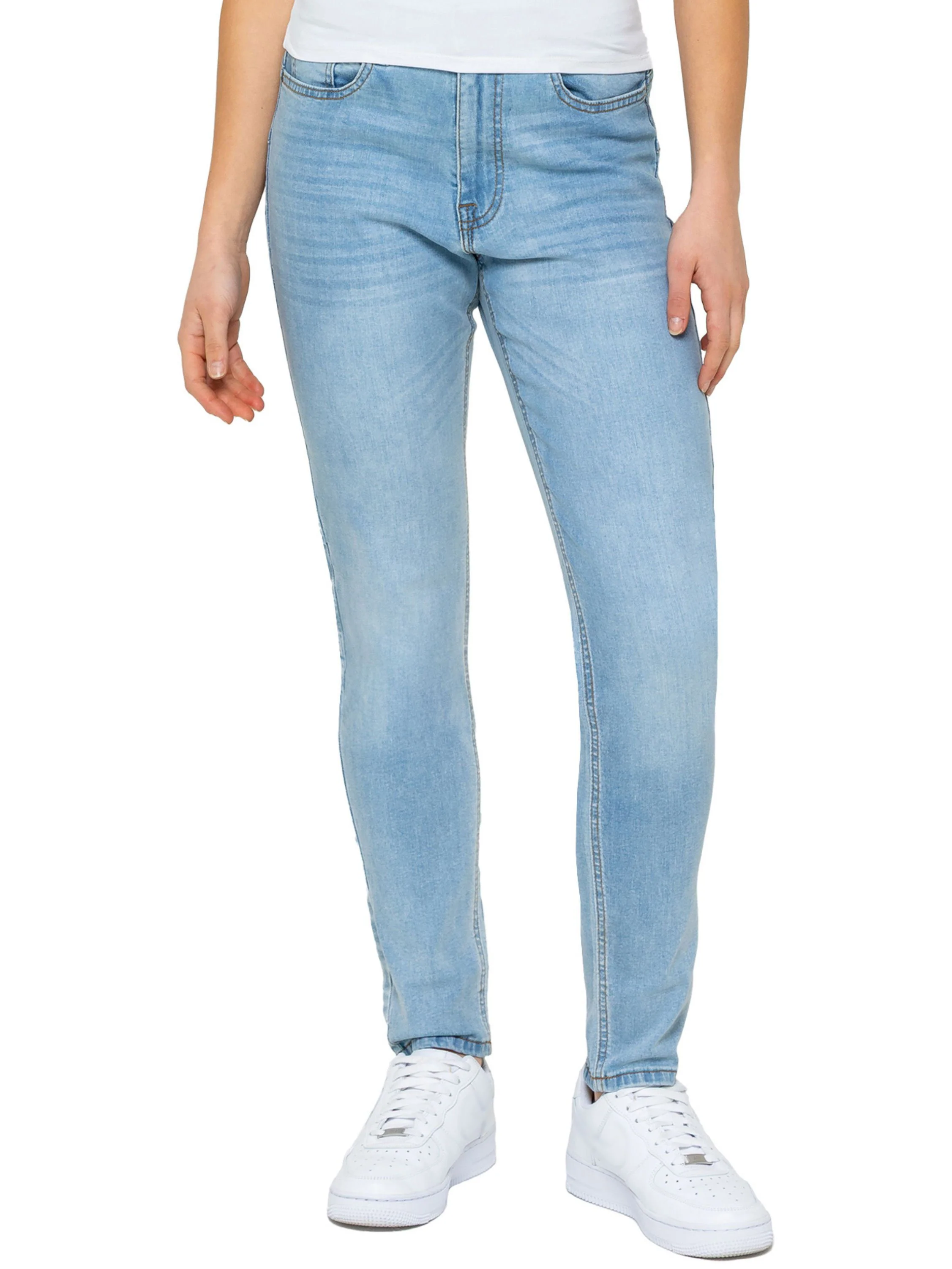 Aria Stretch Denim Mom Jeans - Bleach Wash - Image 5