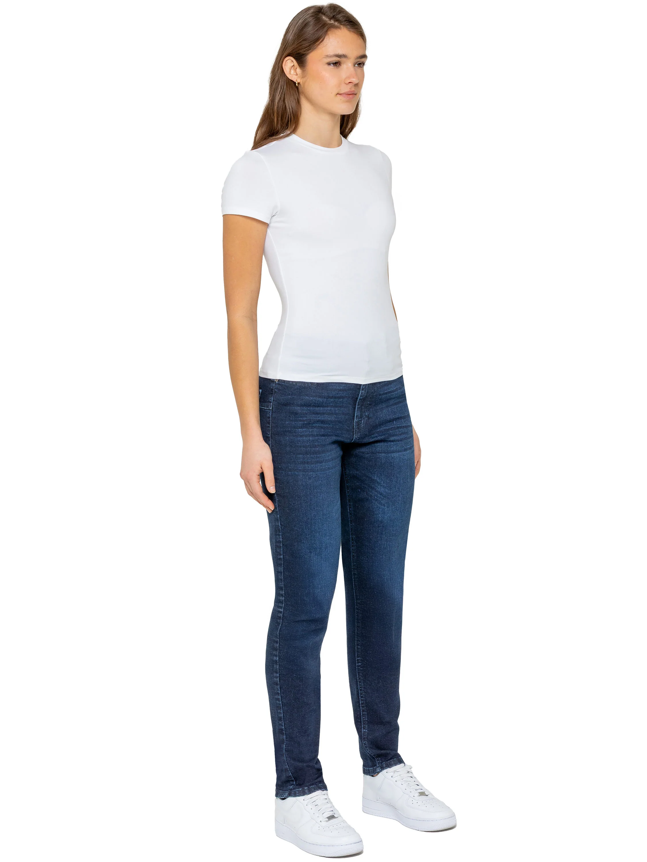 Aria Stretch Denim Mom Jeans - Blue - Image 2