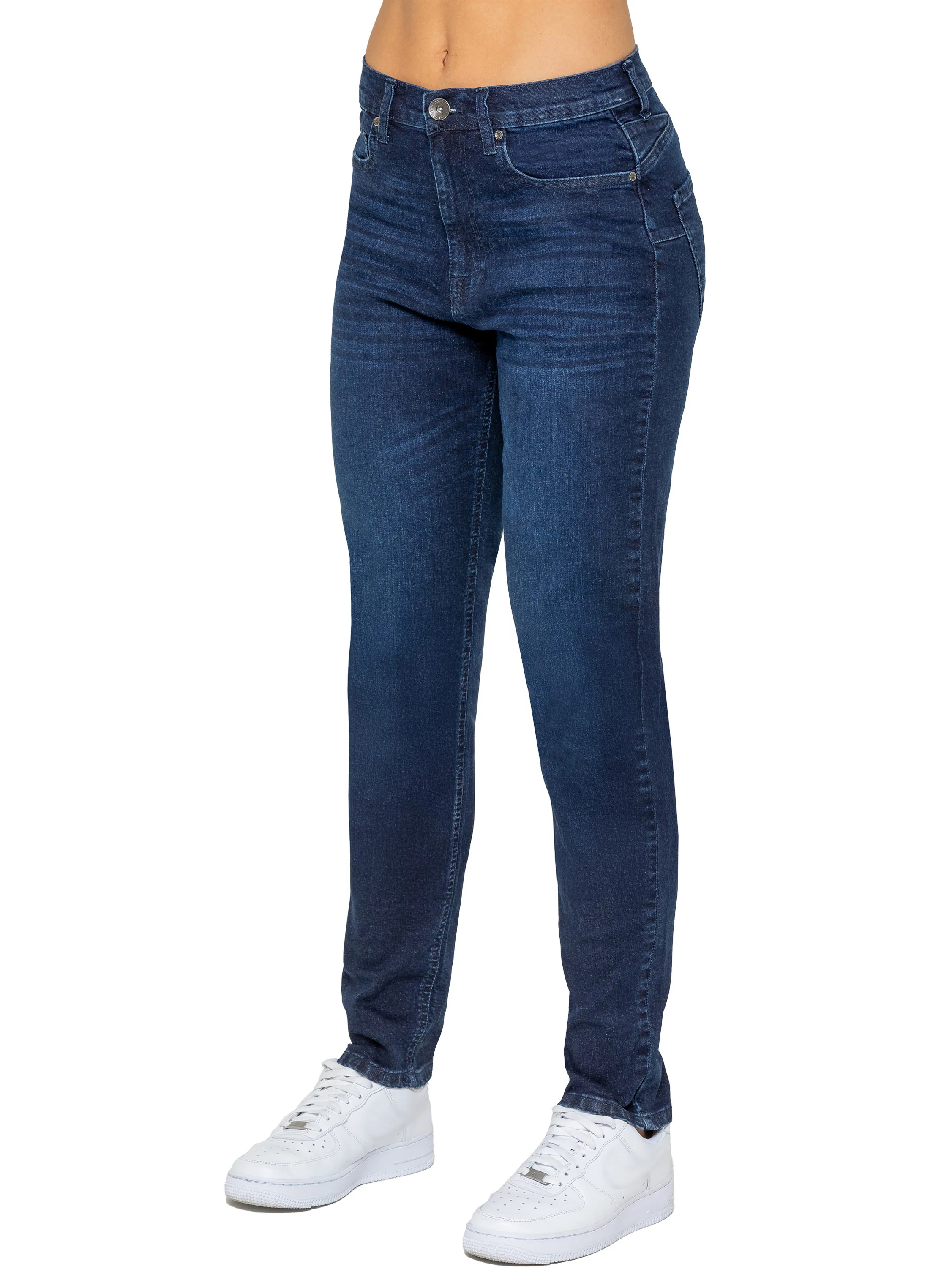 Aria Stretch Denim Mom Jeans - Blue - Image 5