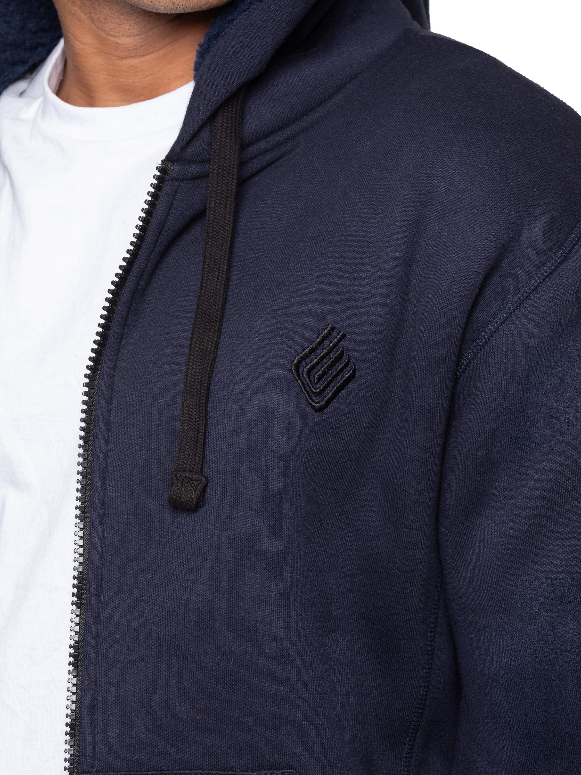 Arlo Fleece Lined Hoodie - Navy - Image 4