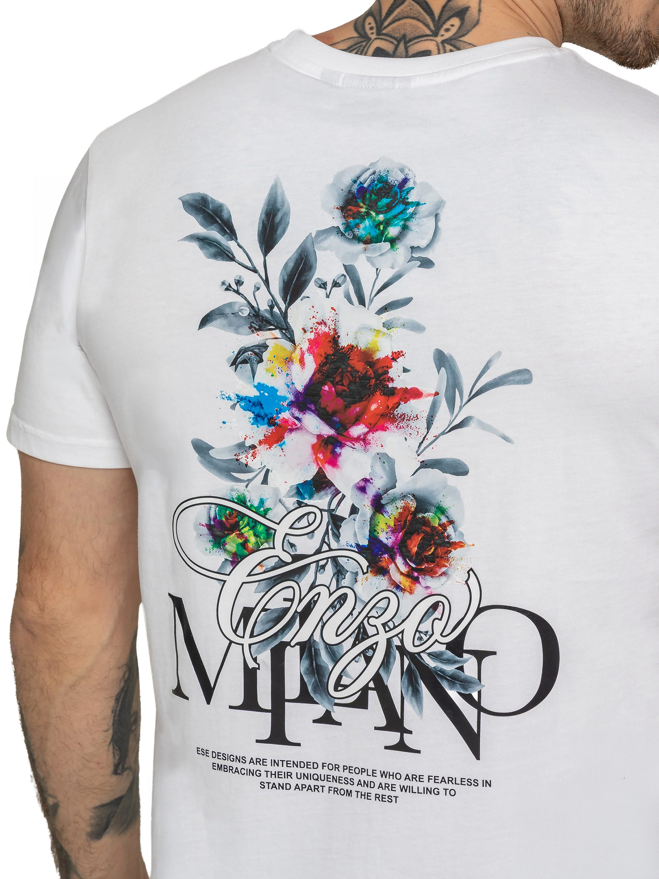 Arrigo Graphic Floral T-Shirt - White - Image 2