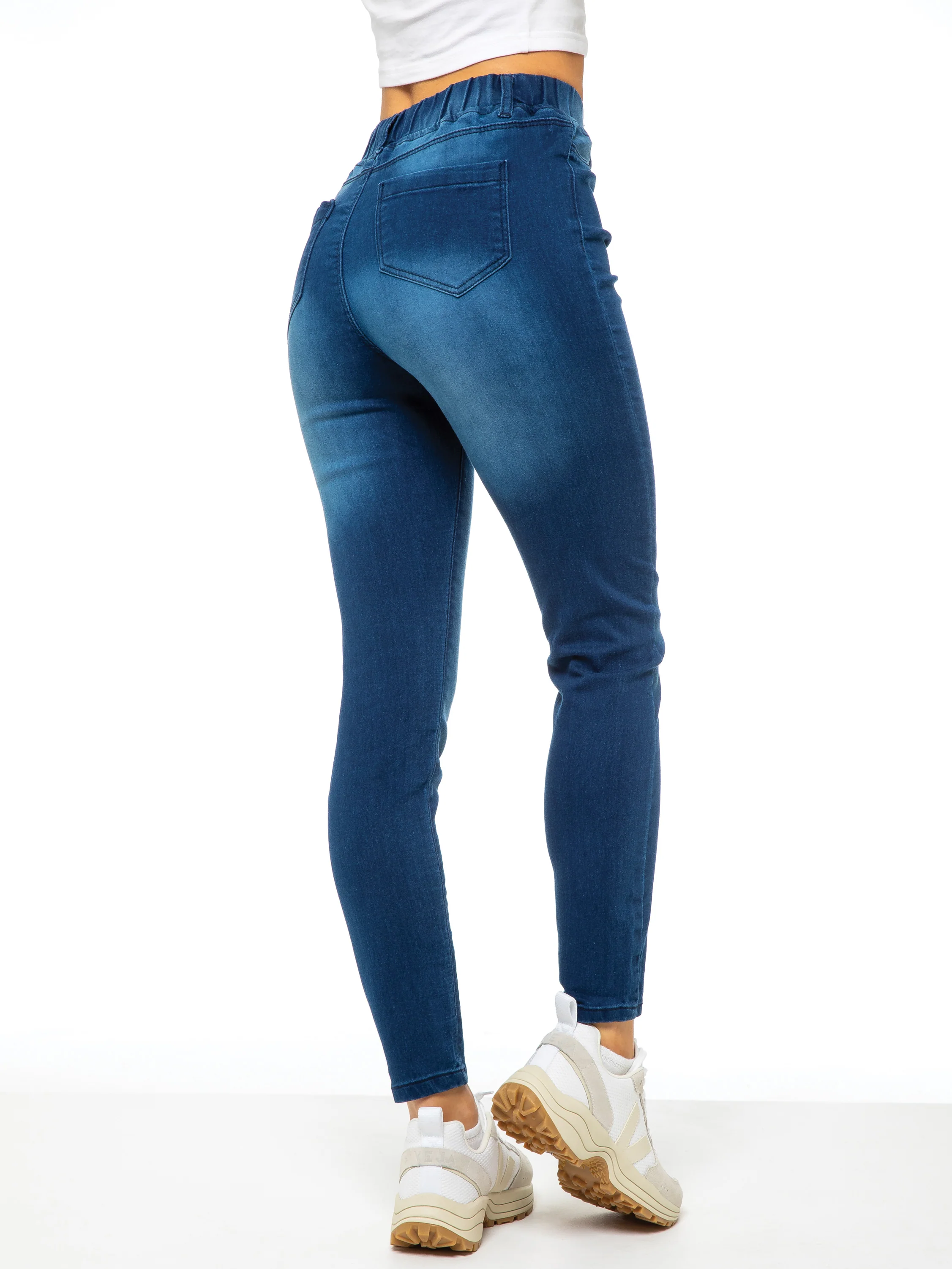 Ava High Rise Skinny Jean Leggings - Blue - Image 4