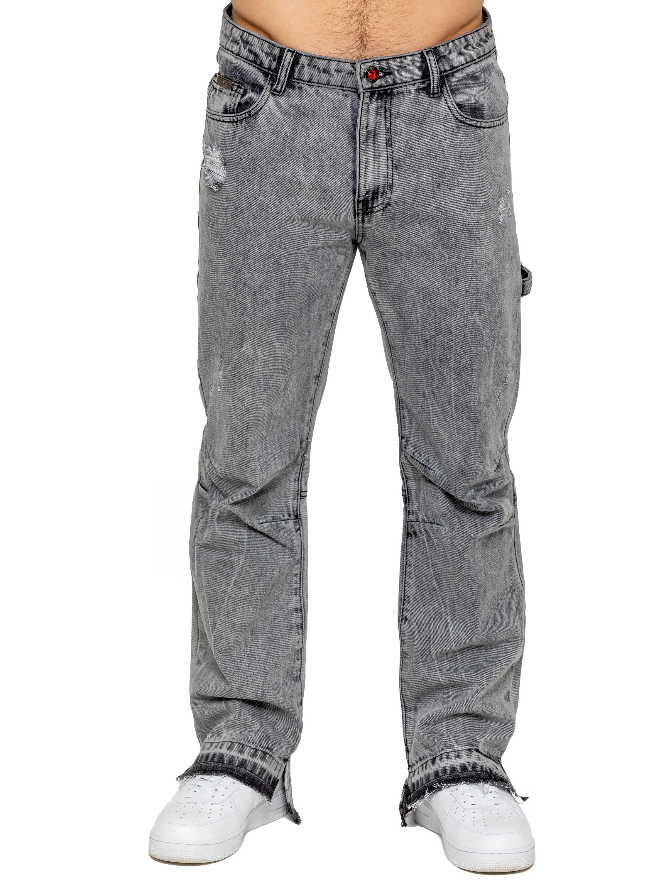 Bartolo Stepped Hem Denim Jeans - Grey - Image 3