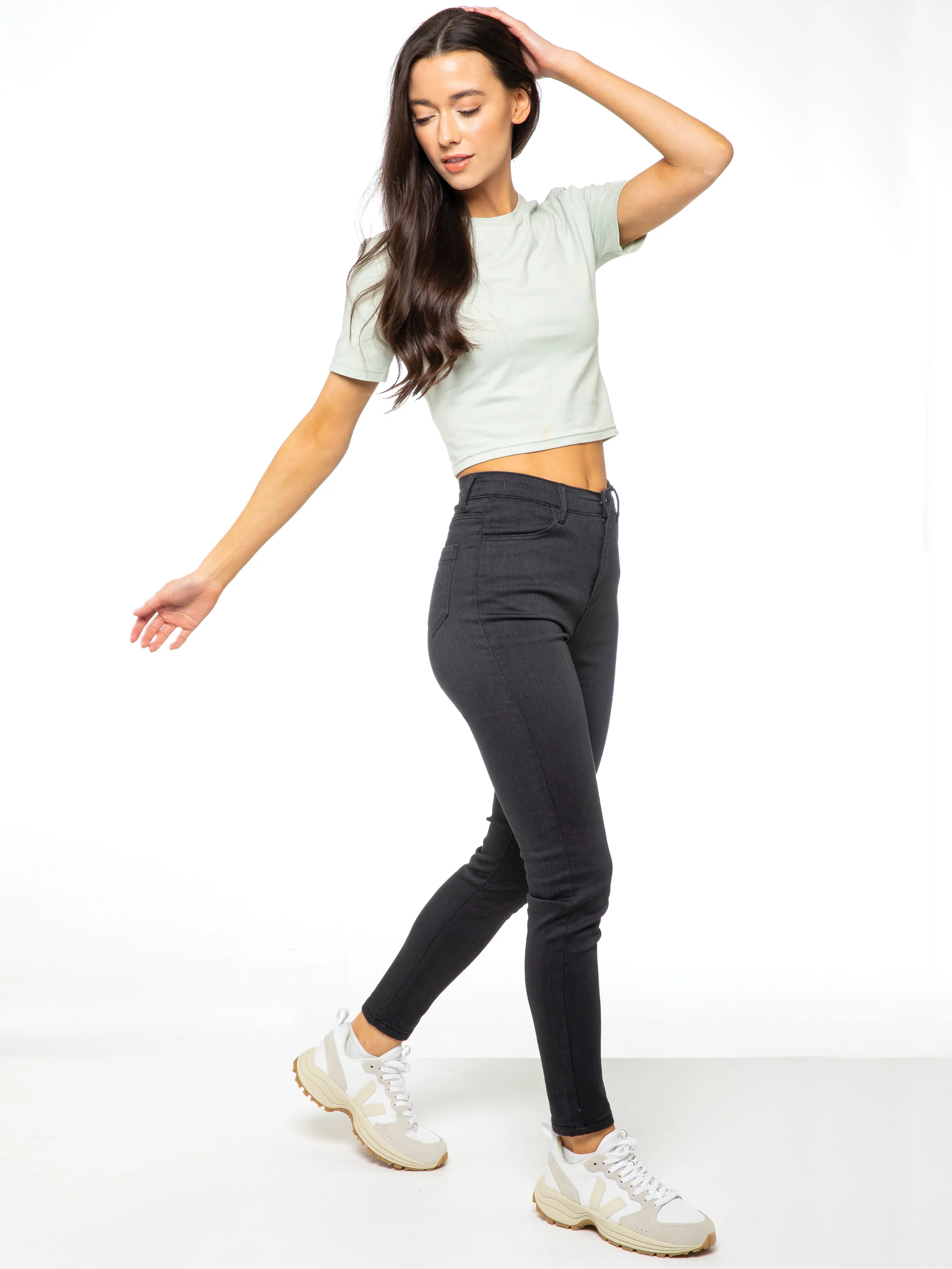 Basic Cropped T-Shirt - Sage - Image 4