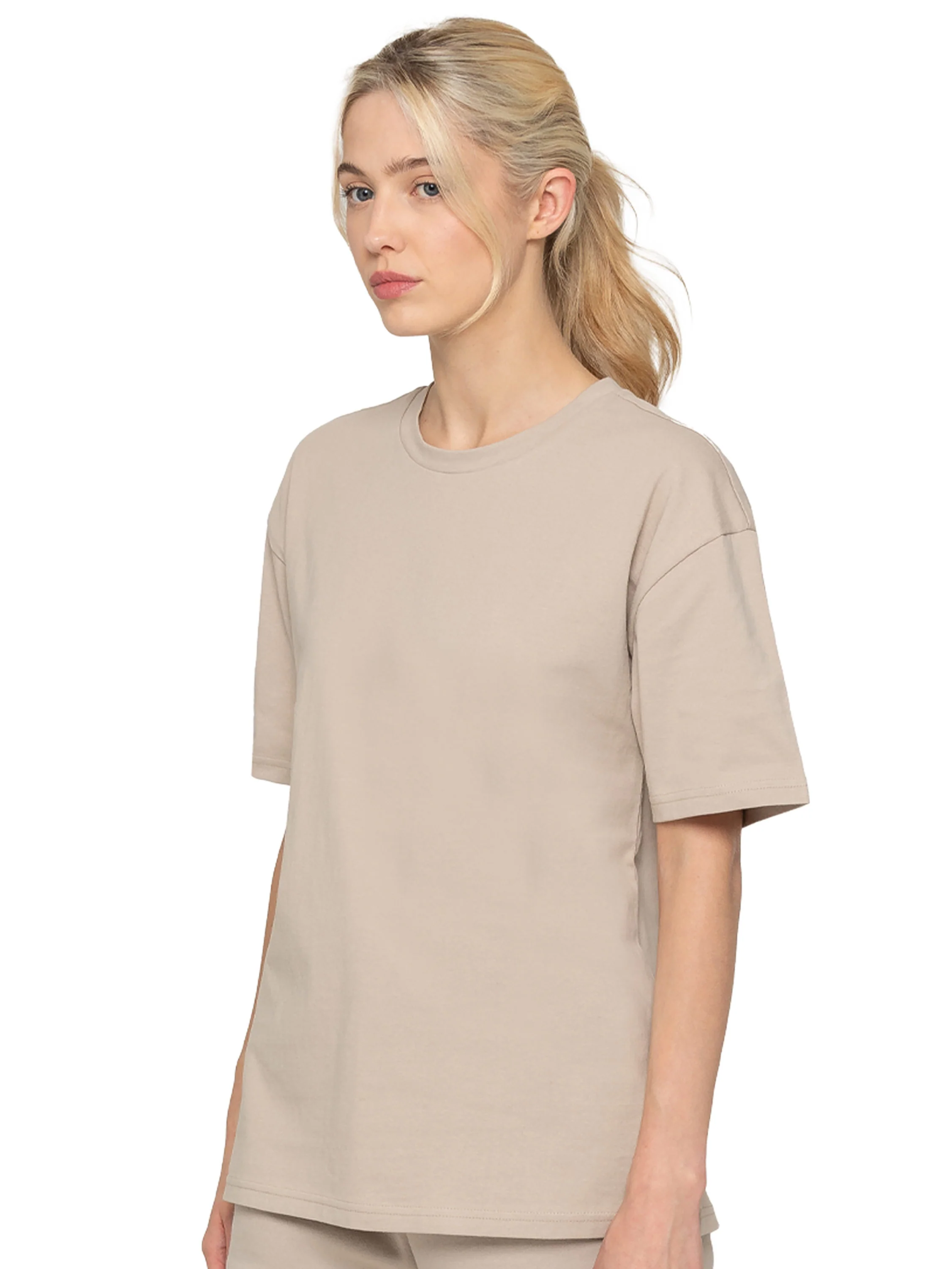 Basic Oversized T-Shirt - Oatmeal - Image 3