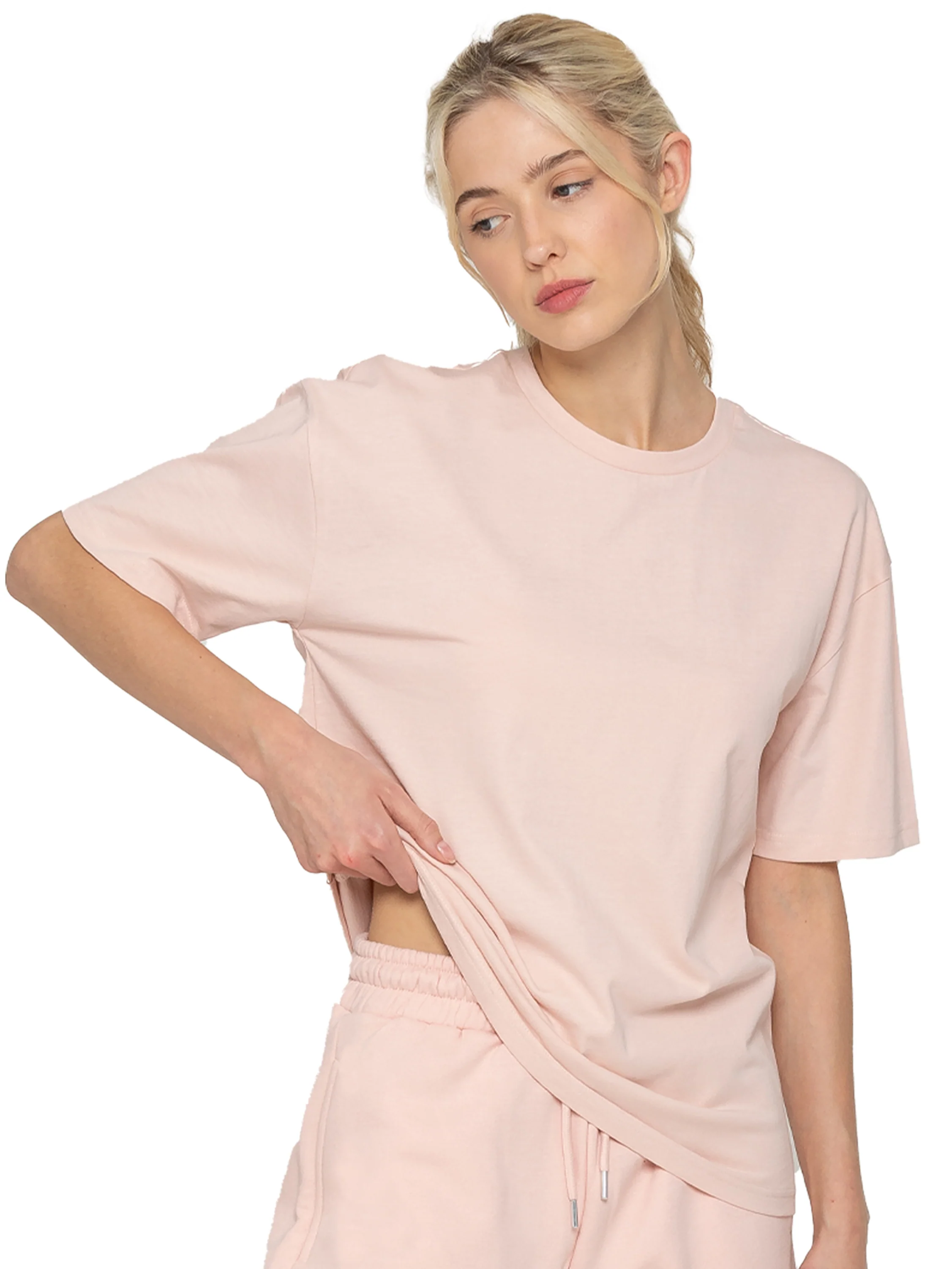 Basic Oversized T-Shirt - Peach - Image 3