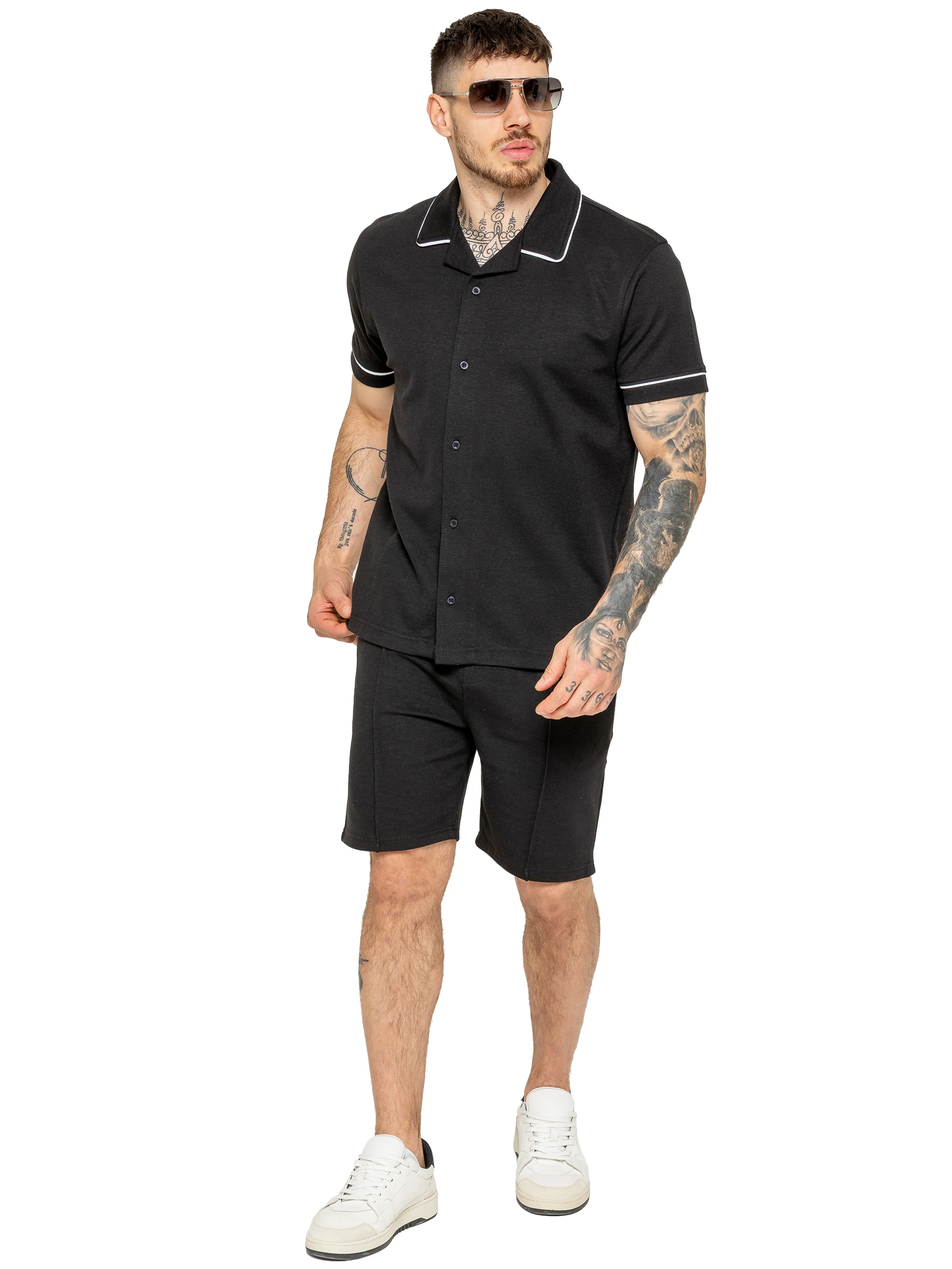 Berrettini Piping Shirt - Black - Image 2