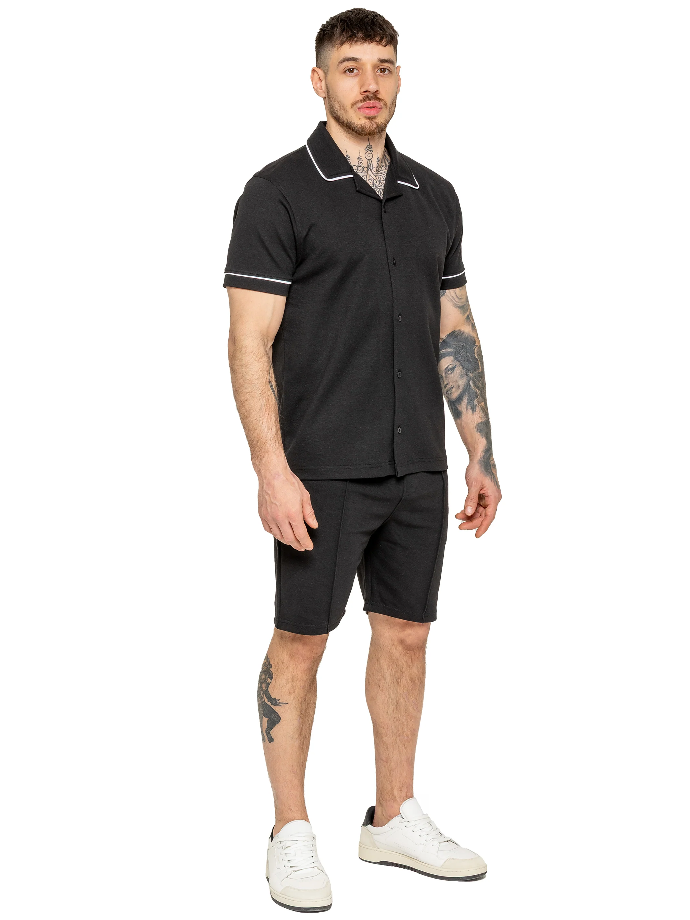 Berrettini Piping Shirt - Black - Image 5