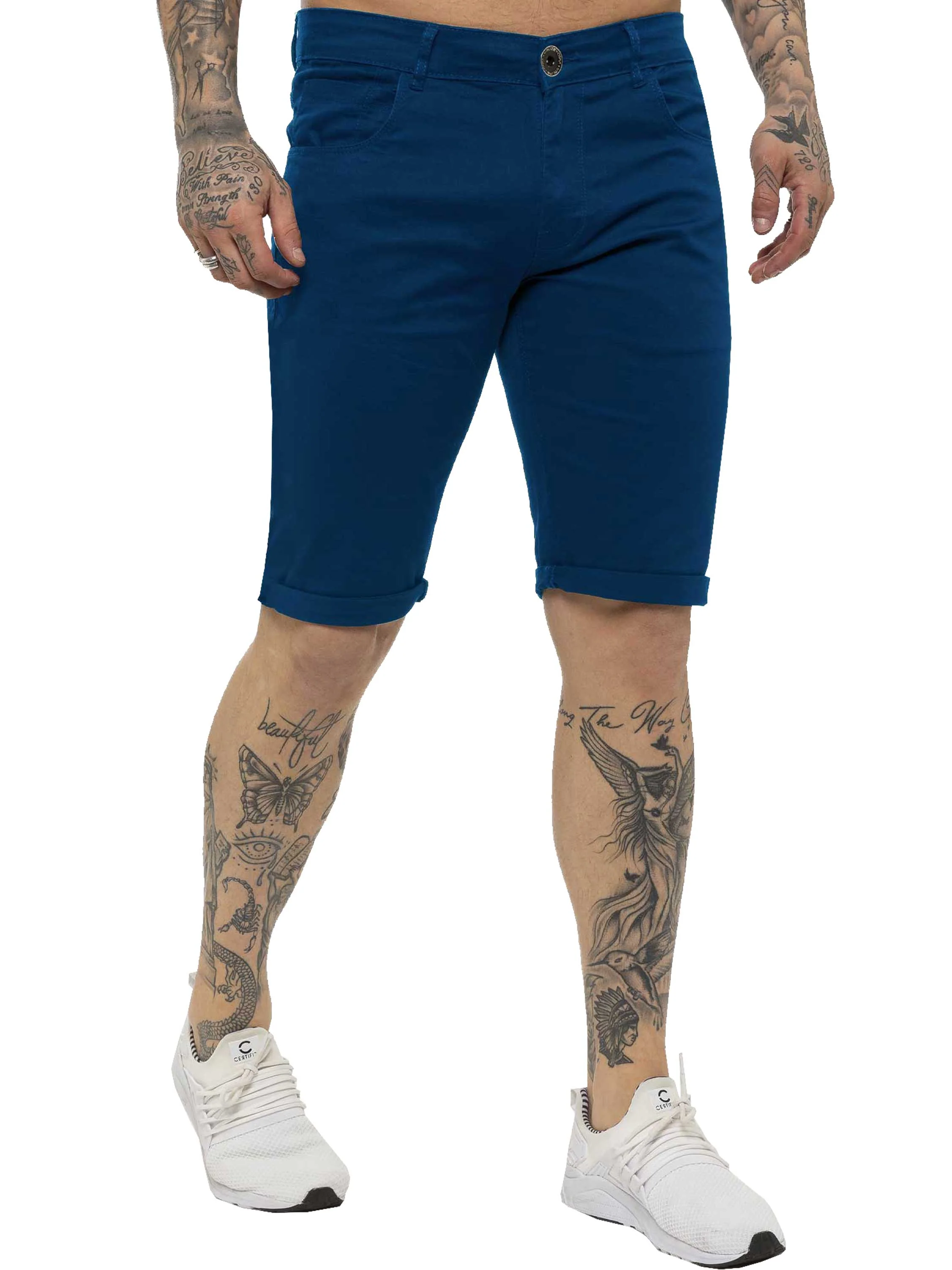 Blake Stretch Chino Shorts - Blue - Image 3