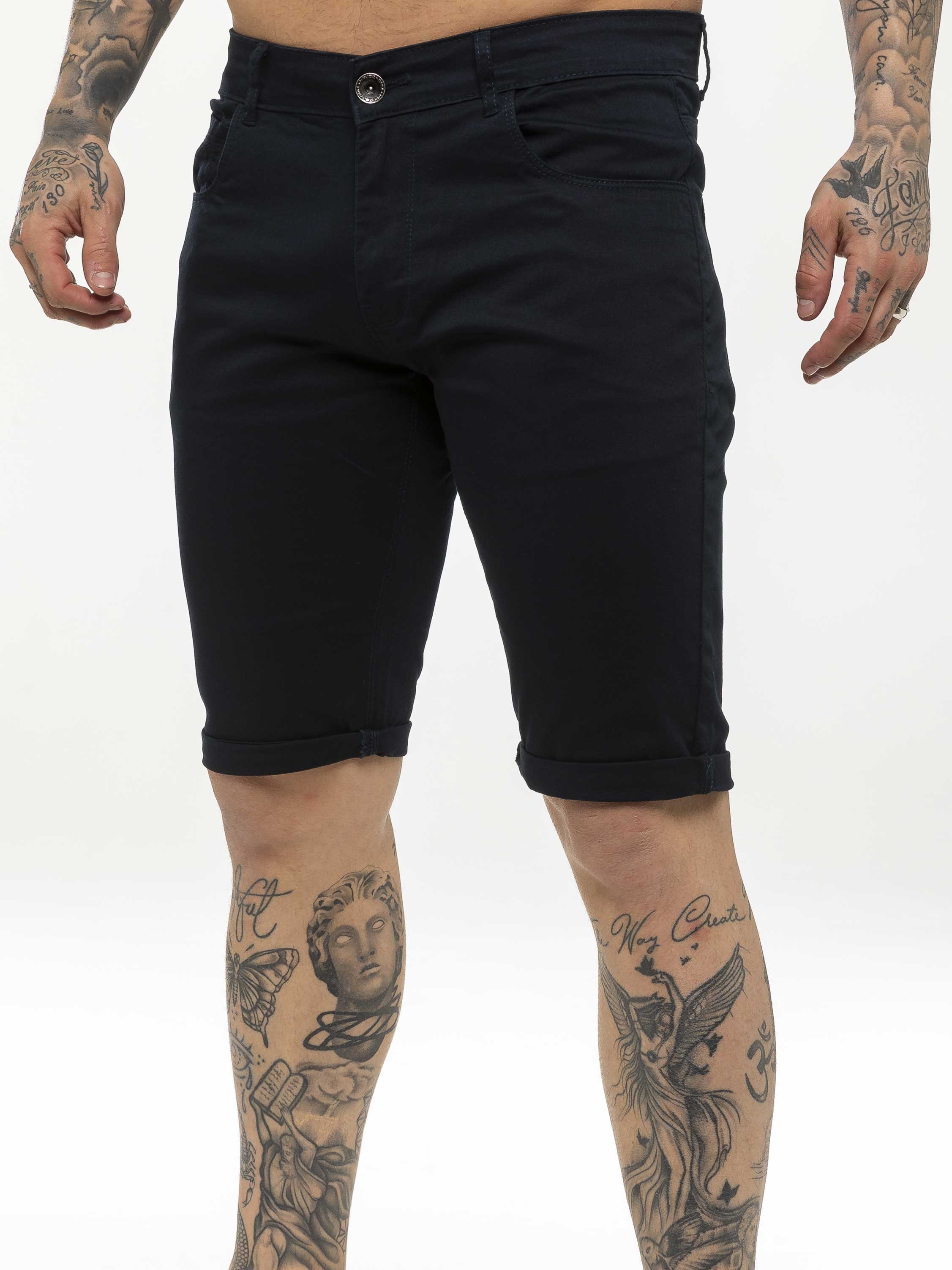 Blake Stretch Chino Shorts - Navy - Image 3