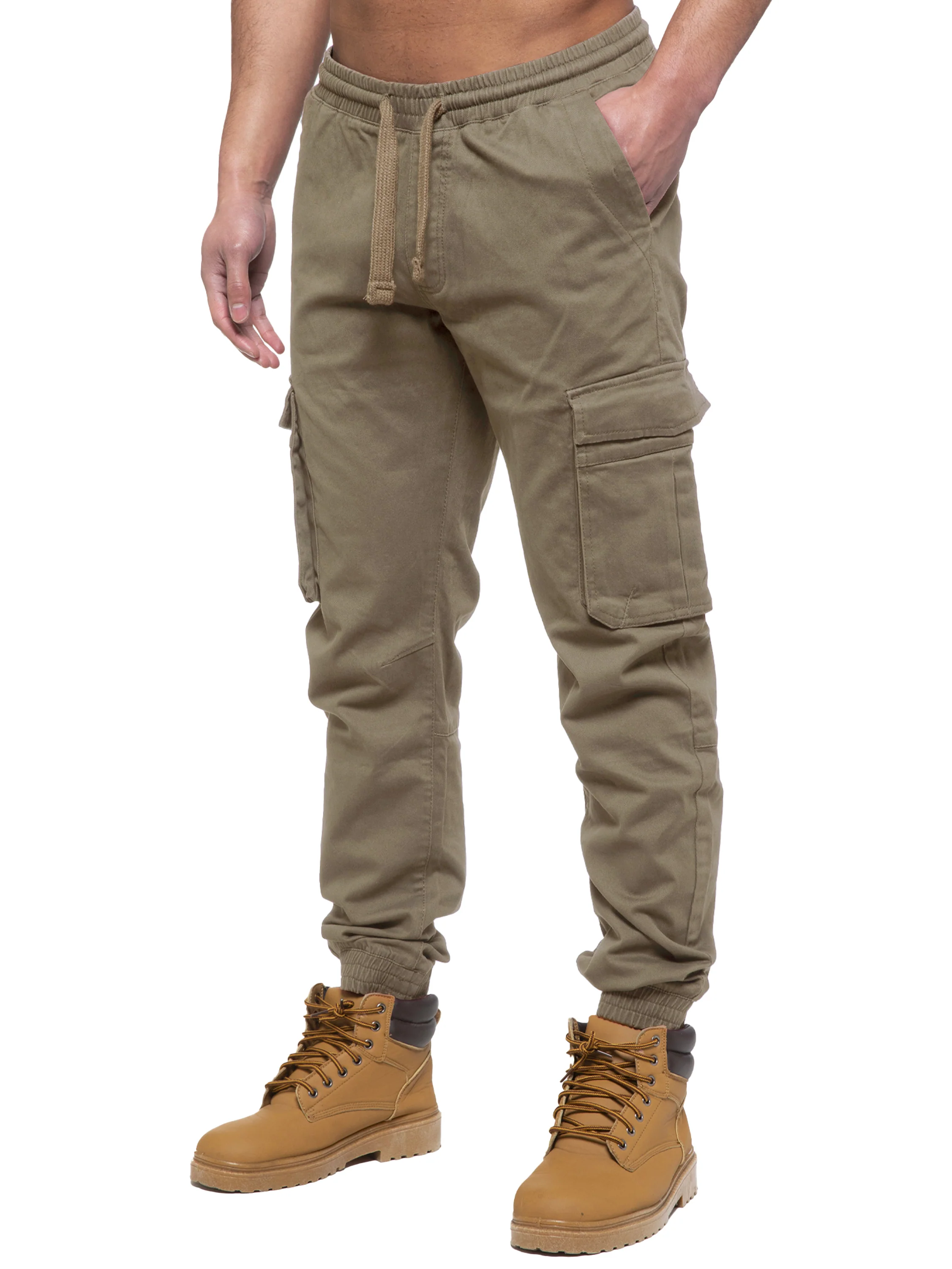 Brayden Cuffed Cargo Pants - Beige