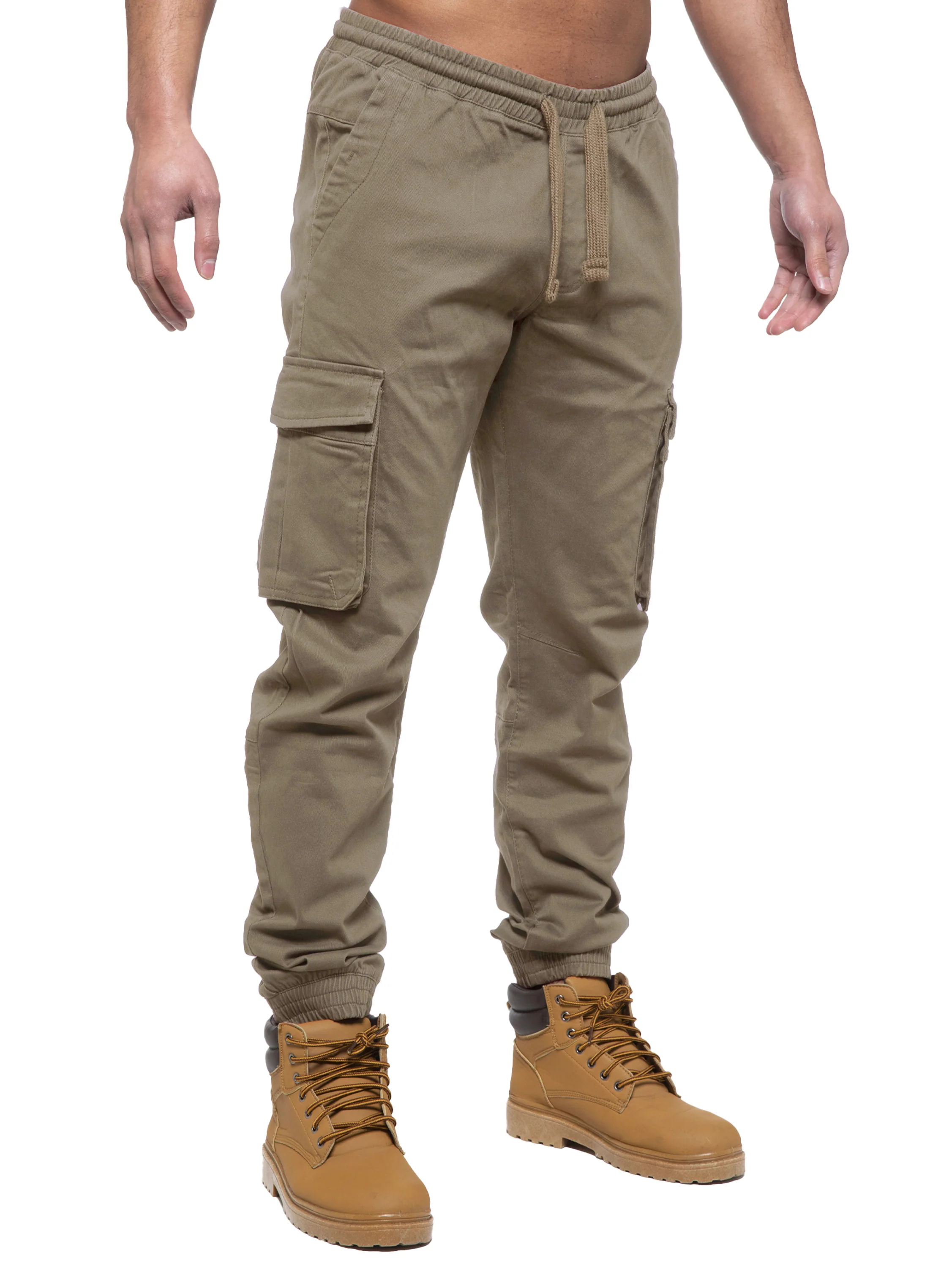 Brayden Cuffed Cargo Pants - Beige - Image 3