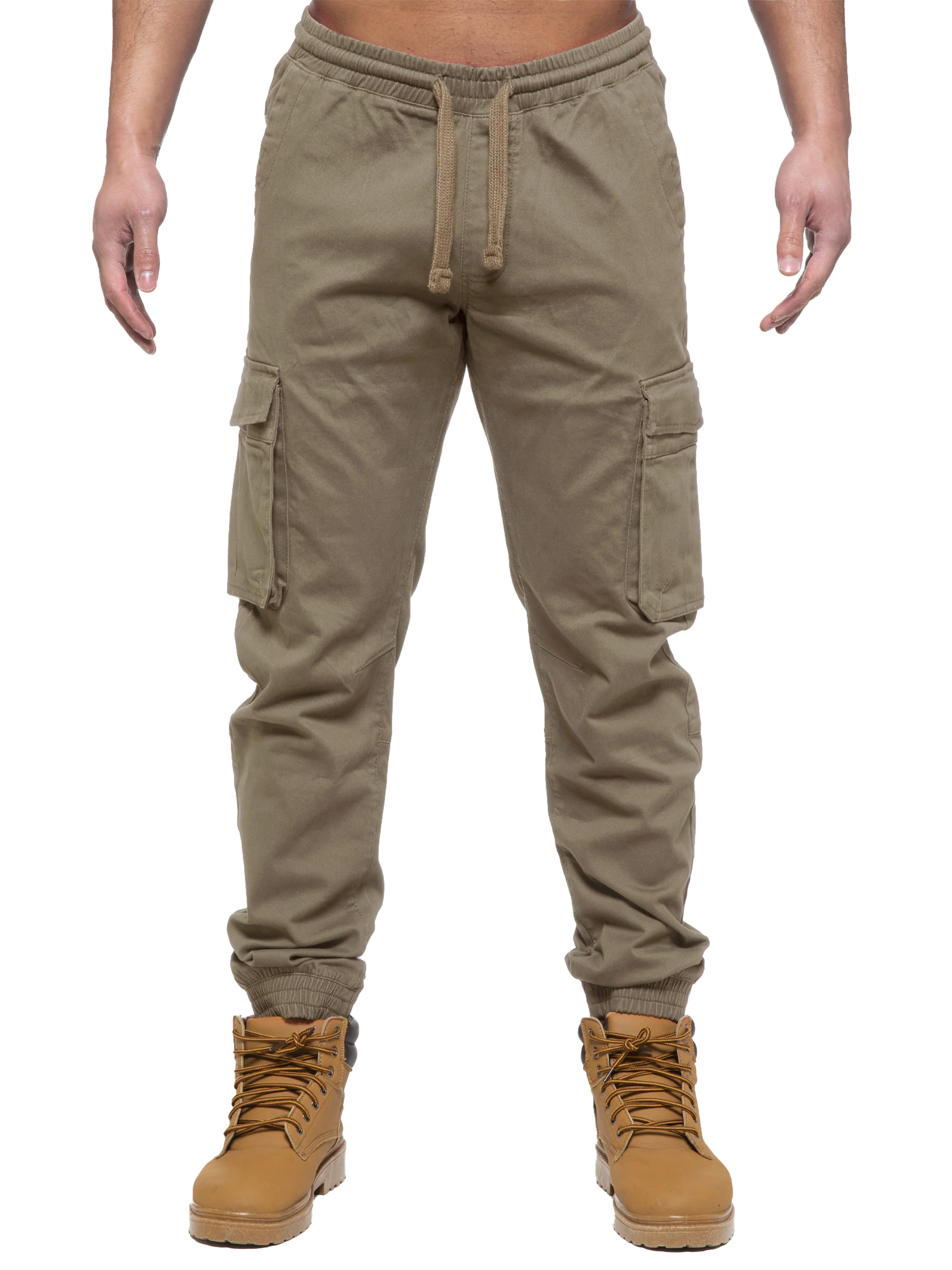 Brayden Cuffed Cargo Pants - Beige - Image 4