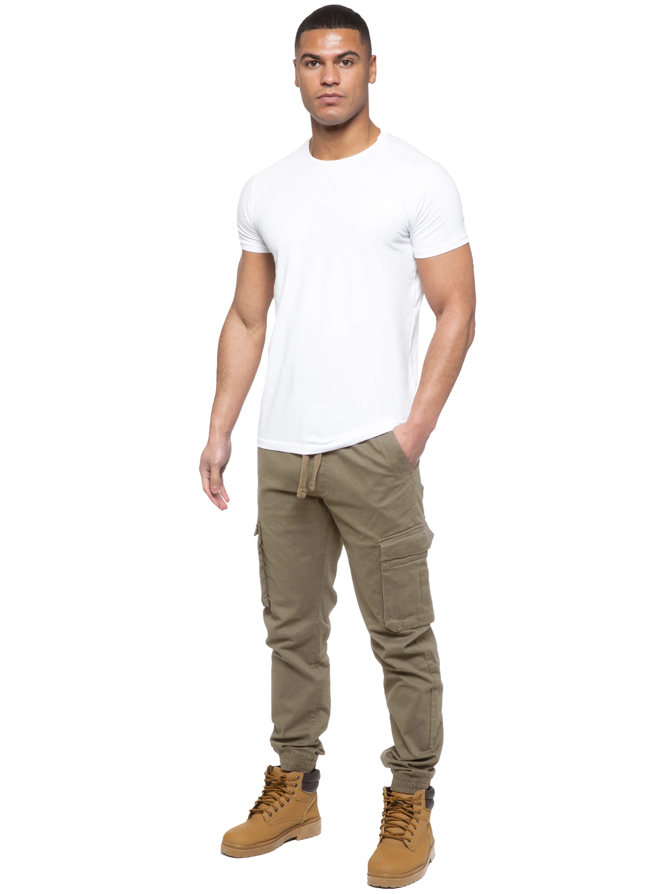 Brayden Cuffed Cargo Pants - Beige - Image 6