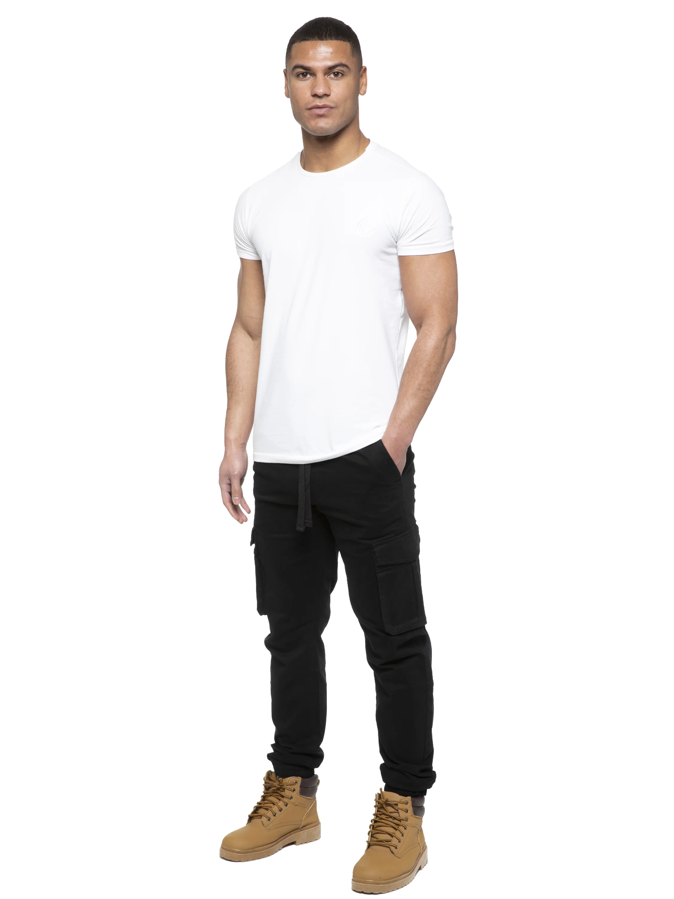 Brayden Cuffed Cargo Pants - Black - Image 3