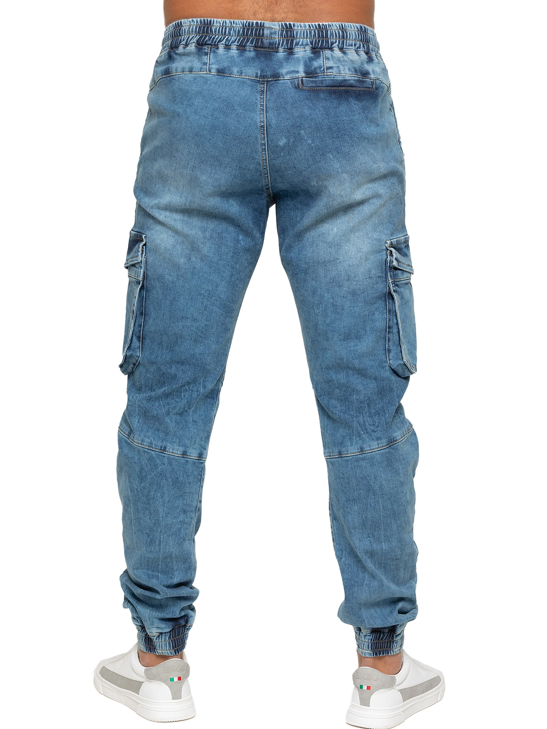 Brayden Cuffed Cargo Pants - Blue - Image 2
