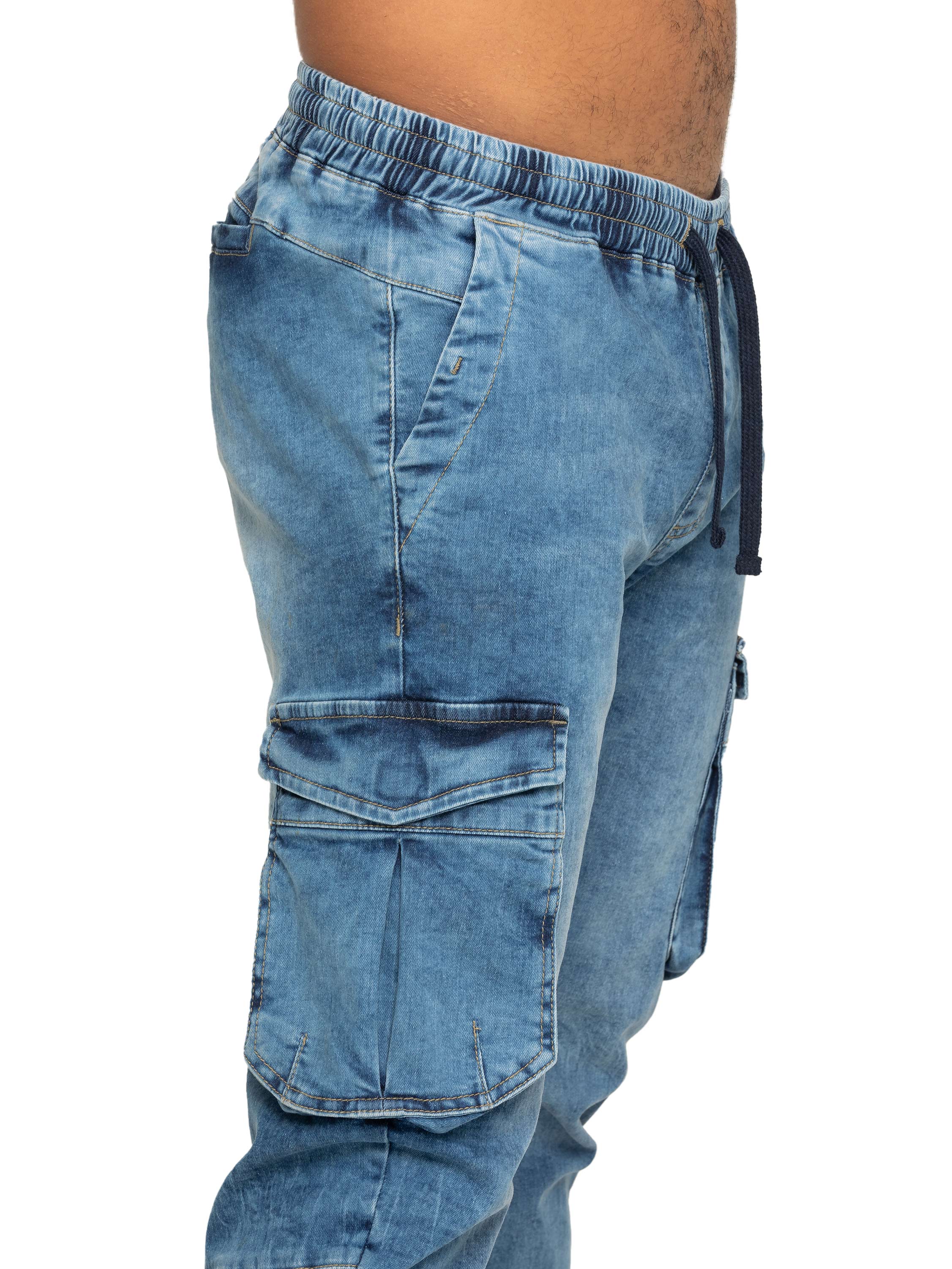 Brayden Cuffed Cargo Pants - Blue - Image 5