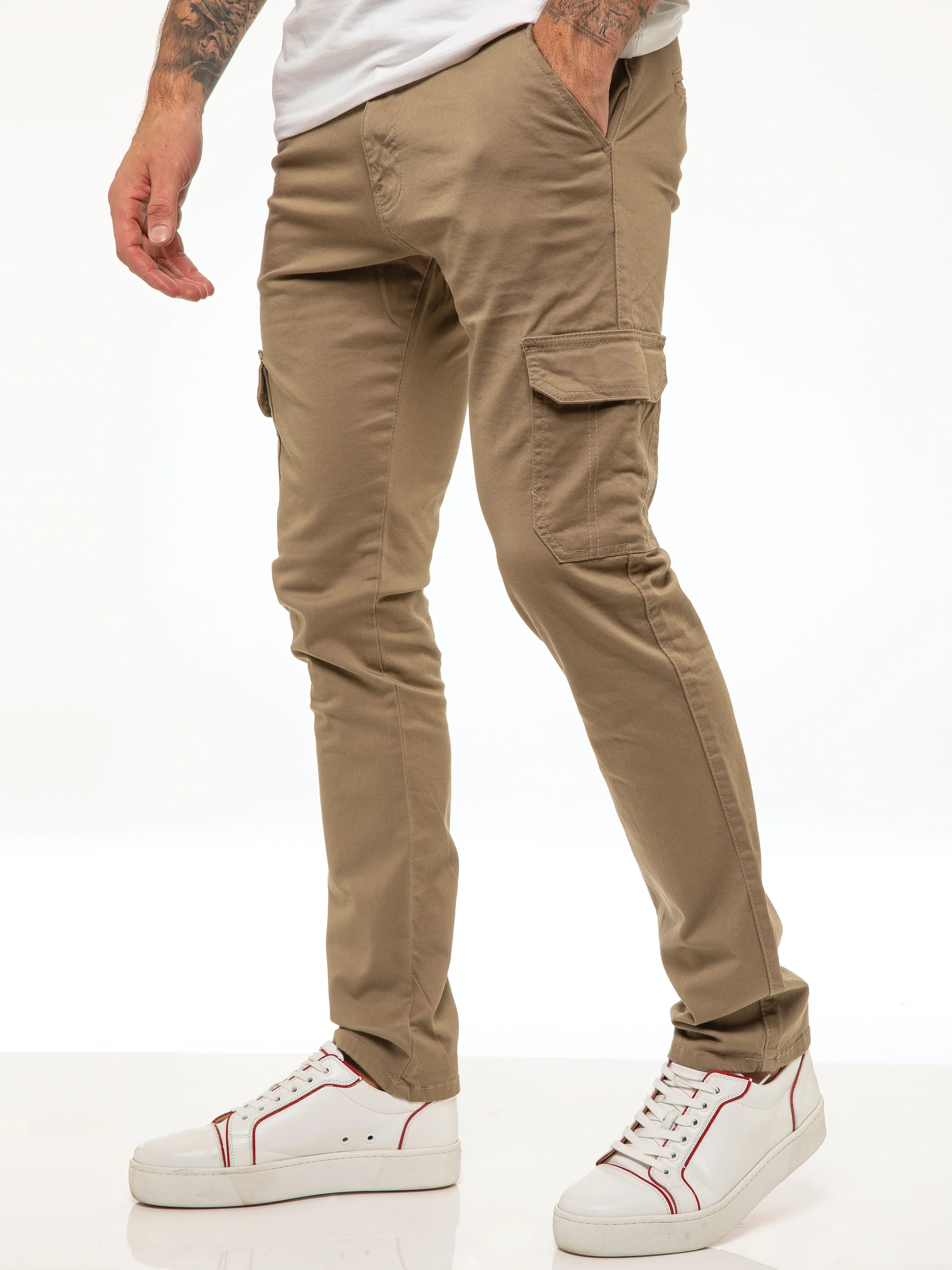 Bryce Stretch Cargo Pants - Beige - Image 3