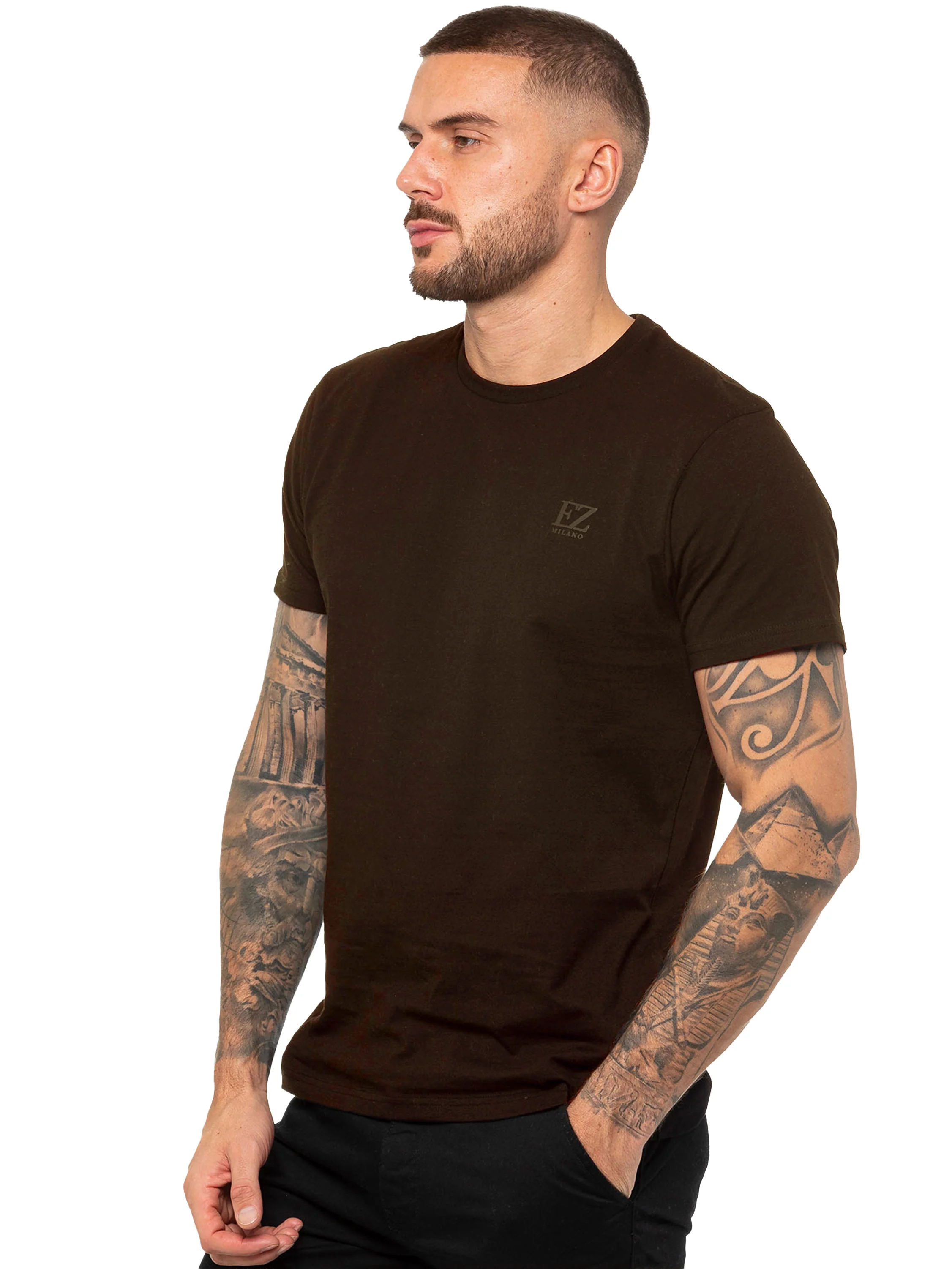 Clyde Regular Fit T-Shirt - Brown - Image 3
