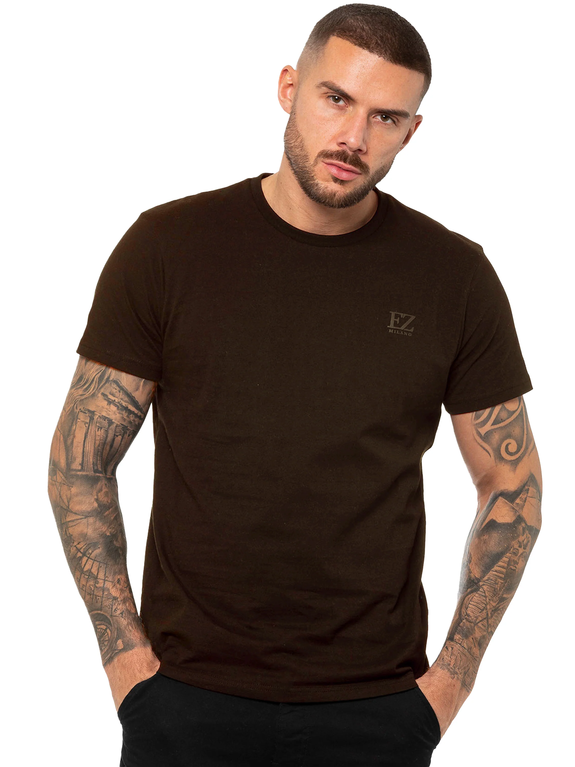 Clyde Regular Fit T-Shirt - Brown - Image 4