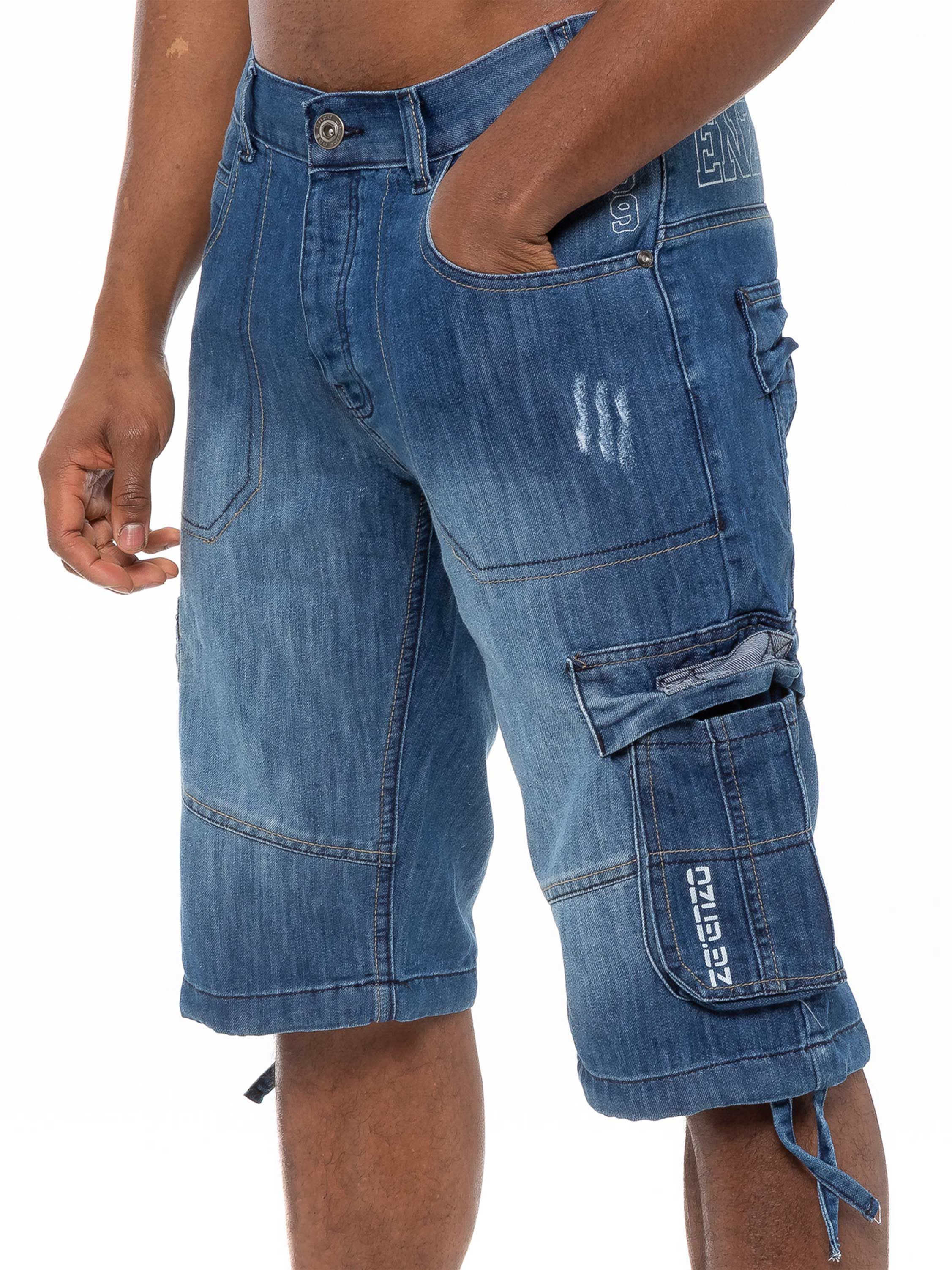 Conrad Denim Cargo Shorts - Blue - Image 2