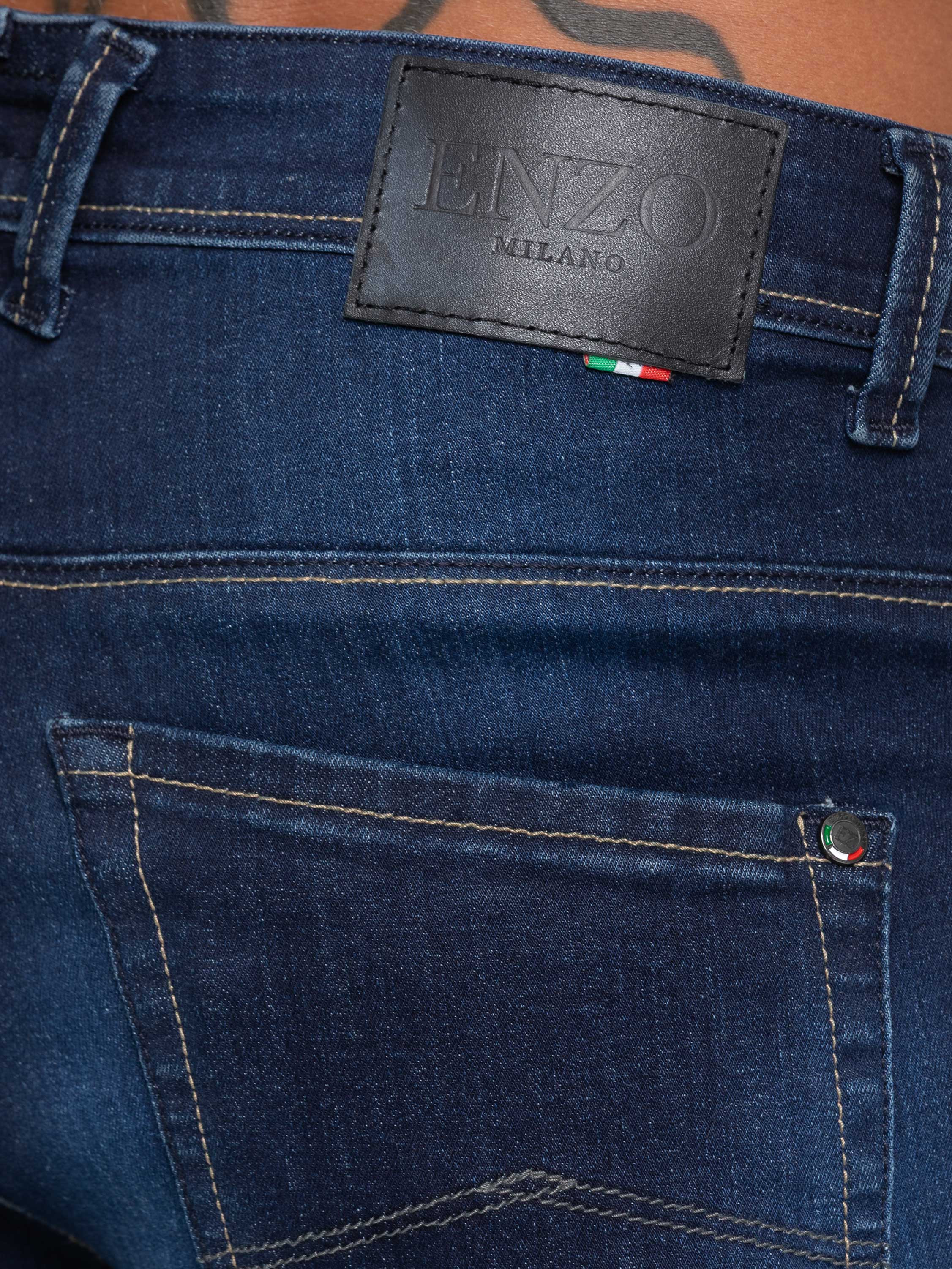 Damiano Tapered Actiflex Jeans - Dark Blue - Image 5