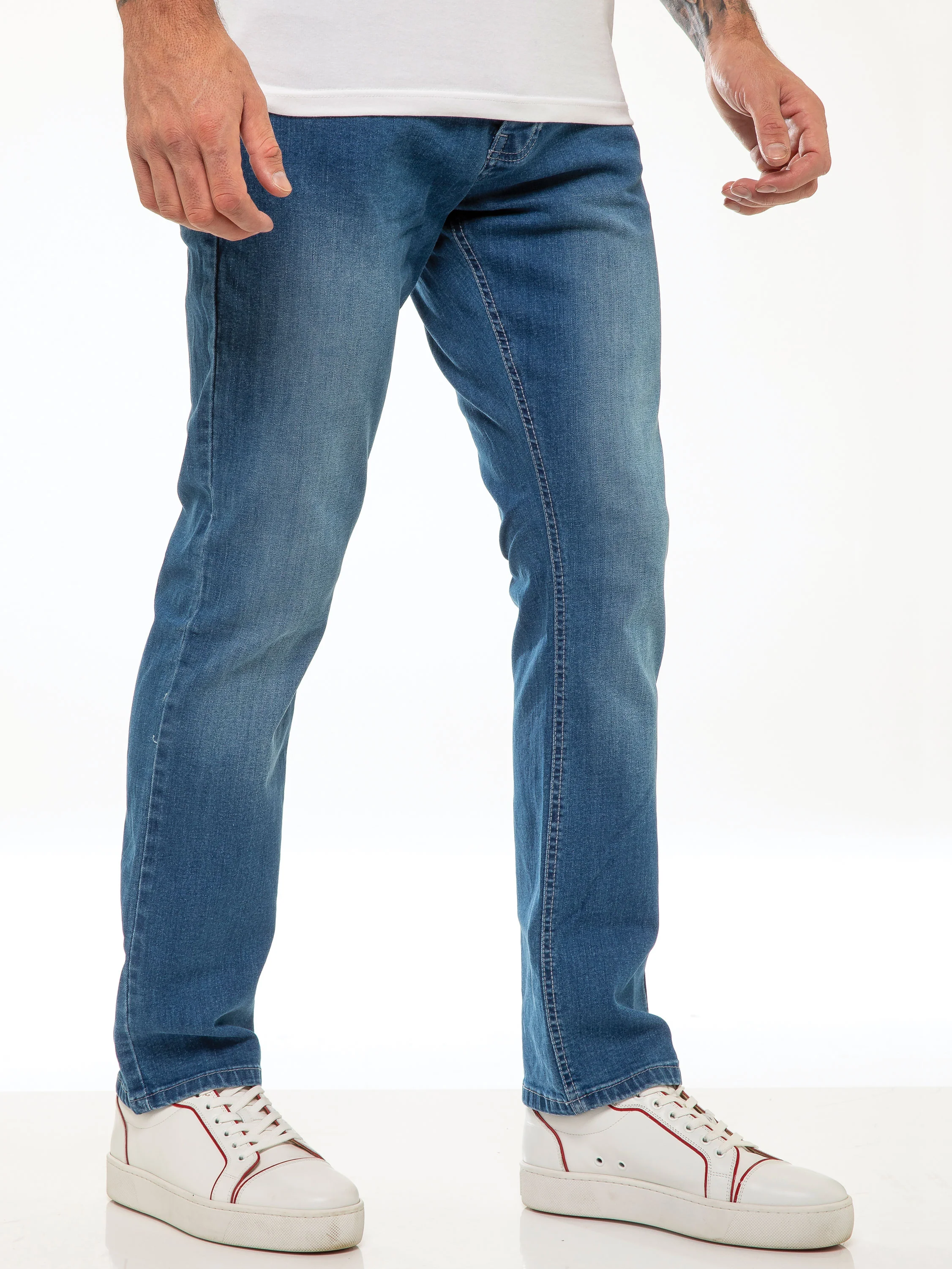 Davido Relaxed Stretch Jeans - Light Blue - Image 3