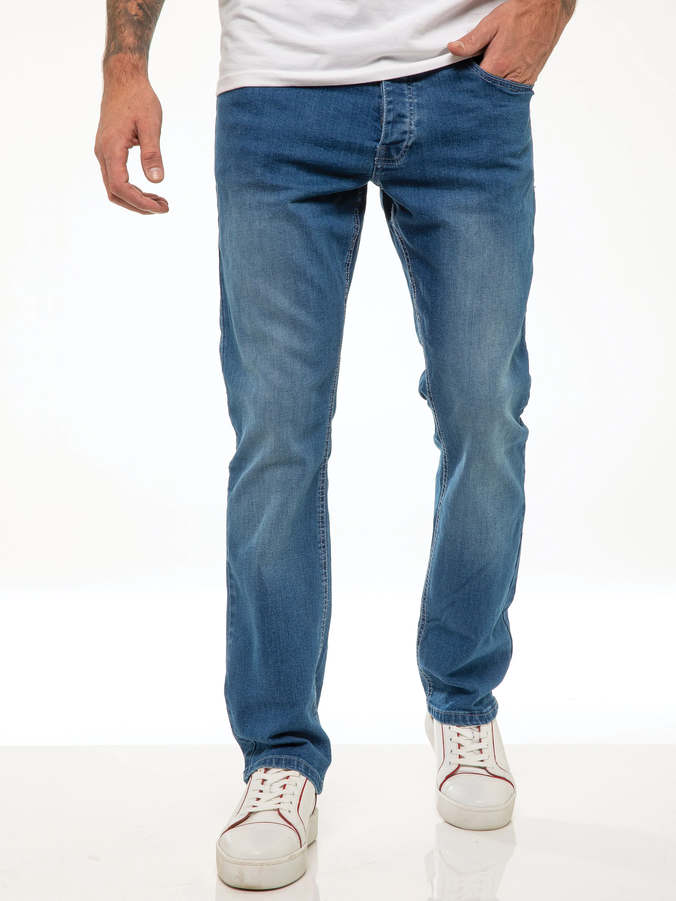 Davido Relaxed Stretch Jeans - Light Blue - Image 4