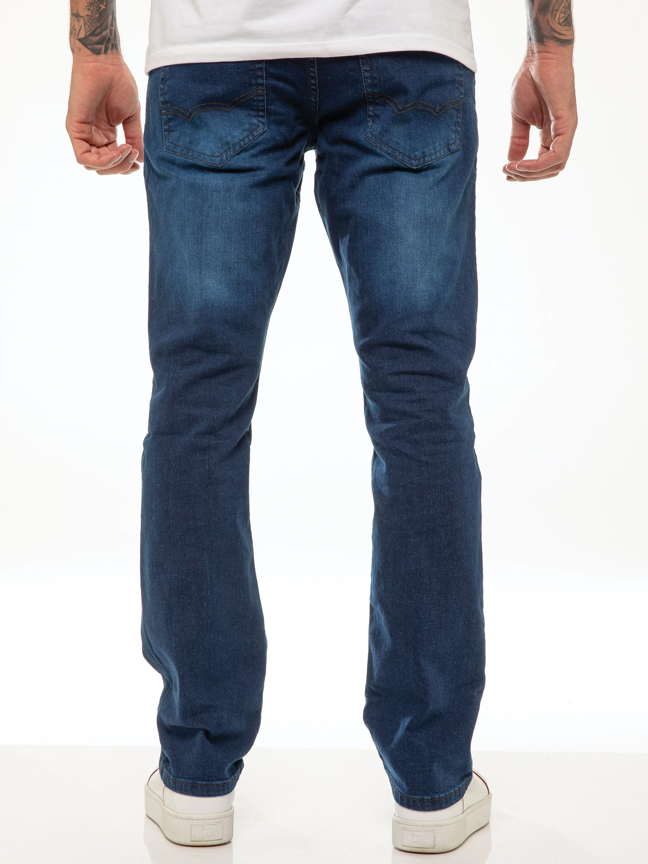 Davido Relaxed Stretch Jeans - Mid Blue - Image 4
