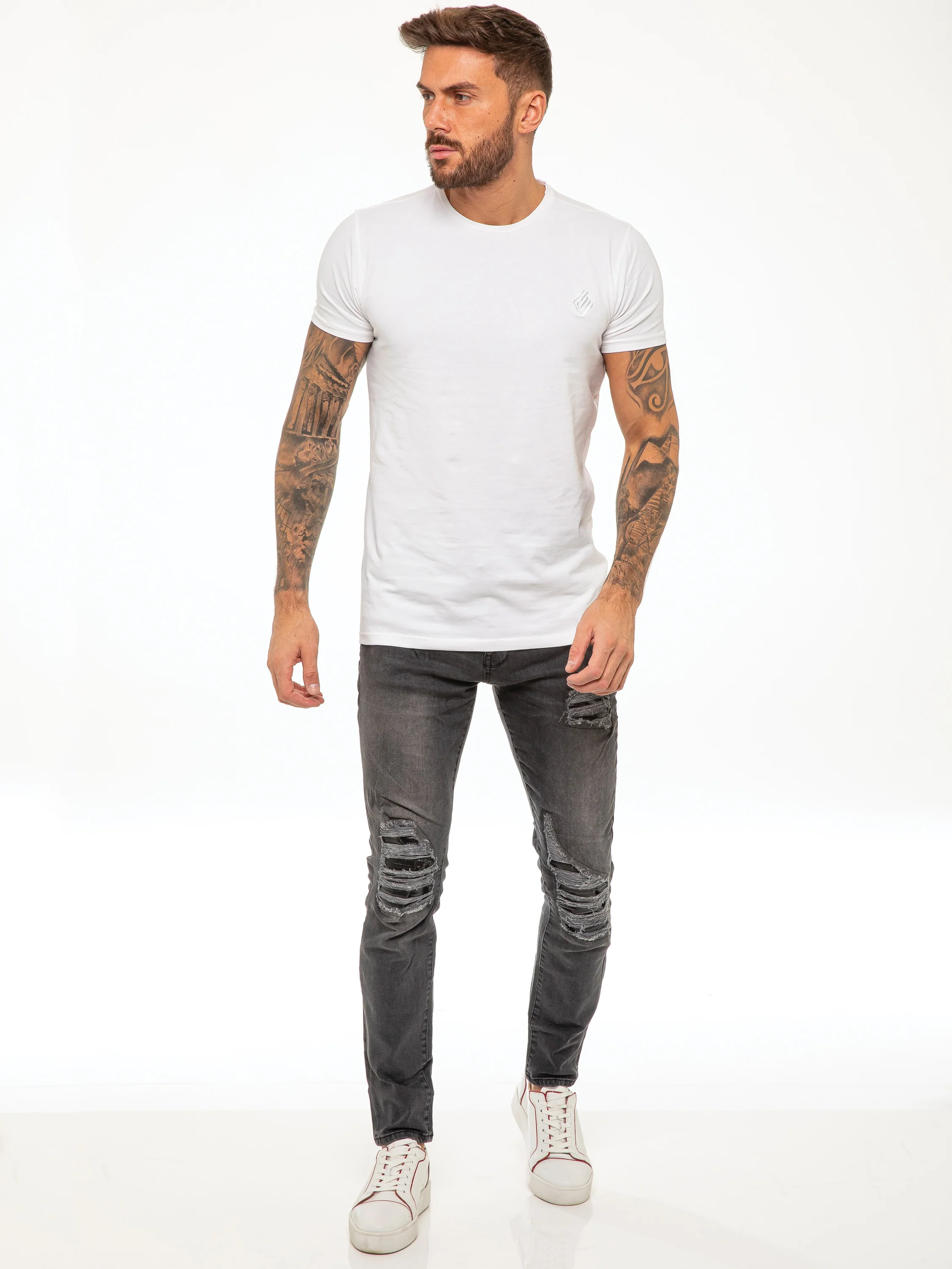 Diego Skinny Ripped Jeans - Grey - Image 3