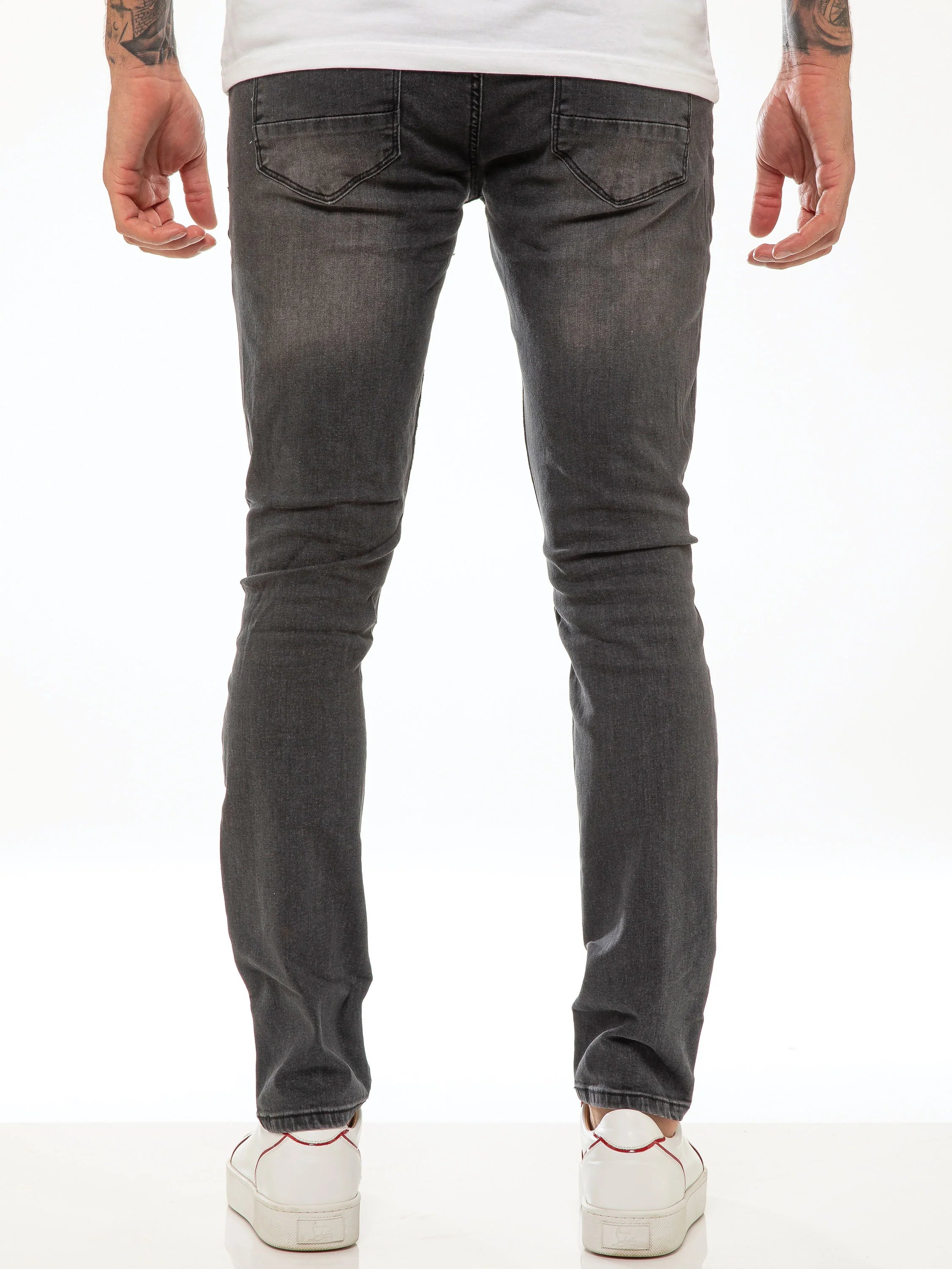 Diego Skinny Ripped Jeans - Grey - Image 5