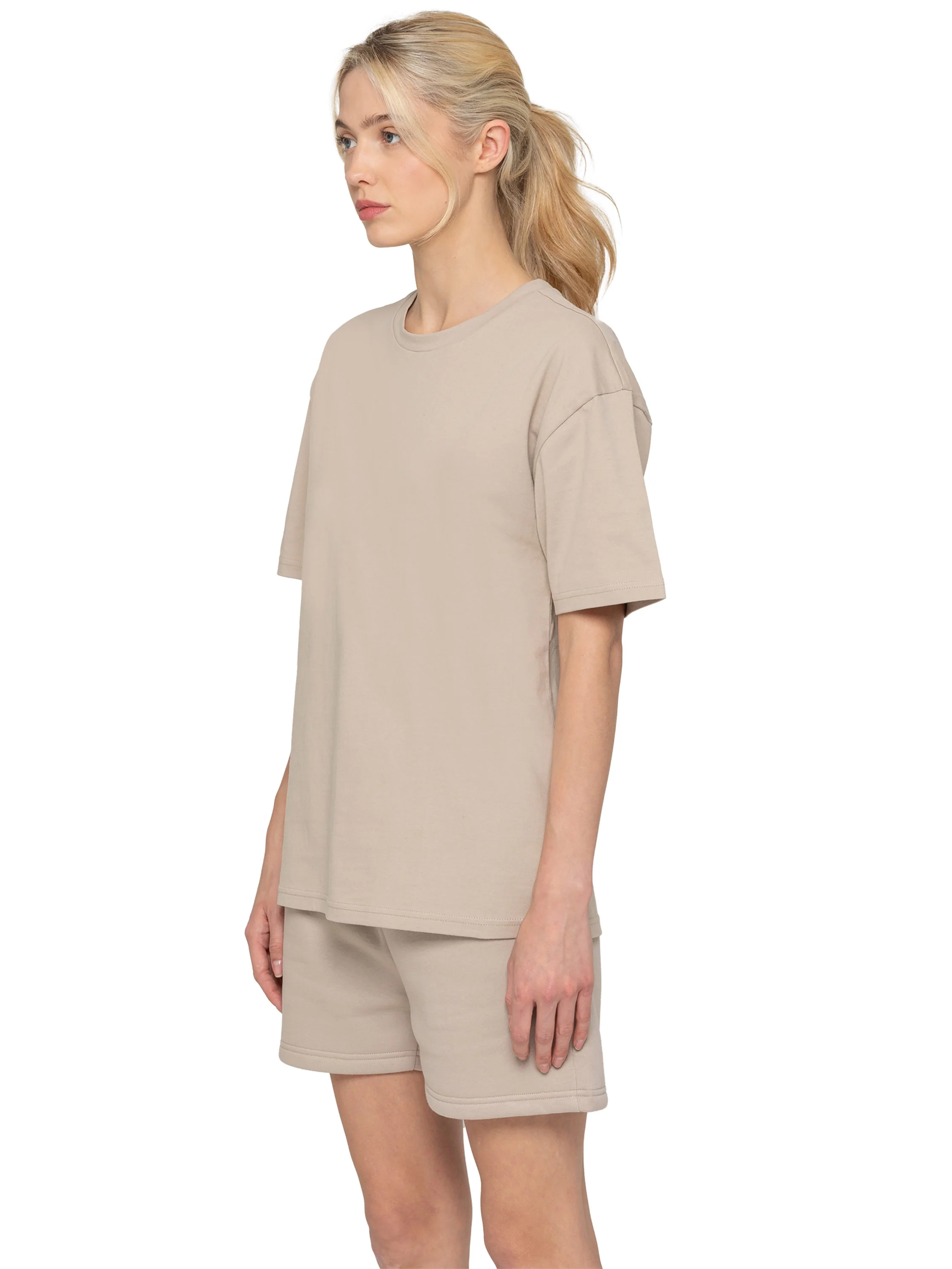Drawstring Fleece Sweat Shorts - Oatmeal - Image 3