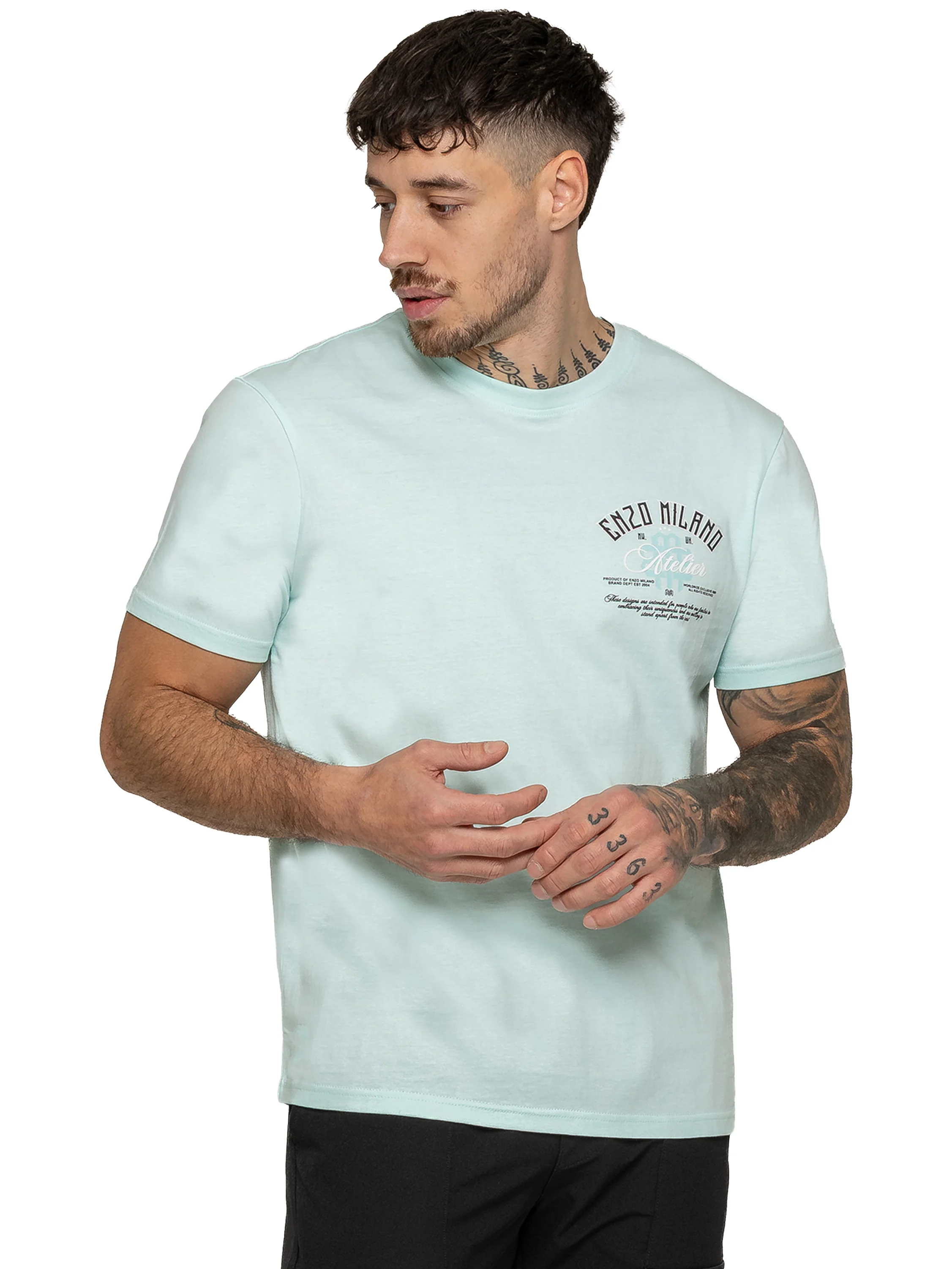Edmondo Atelier Print T-Shirt - Light Green - Image 3