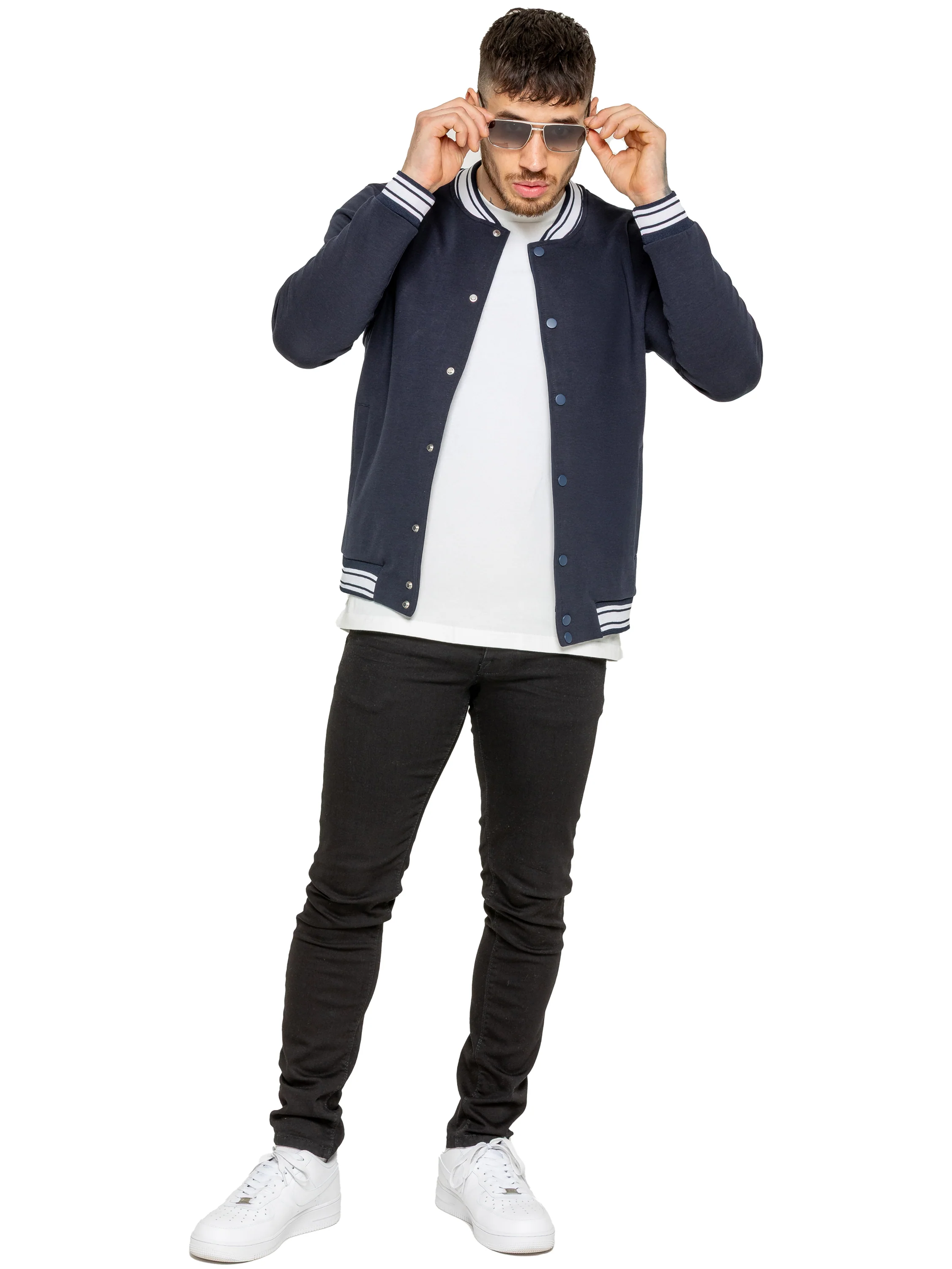 Elio Mens Varsity Jacket - Navy - Image 5