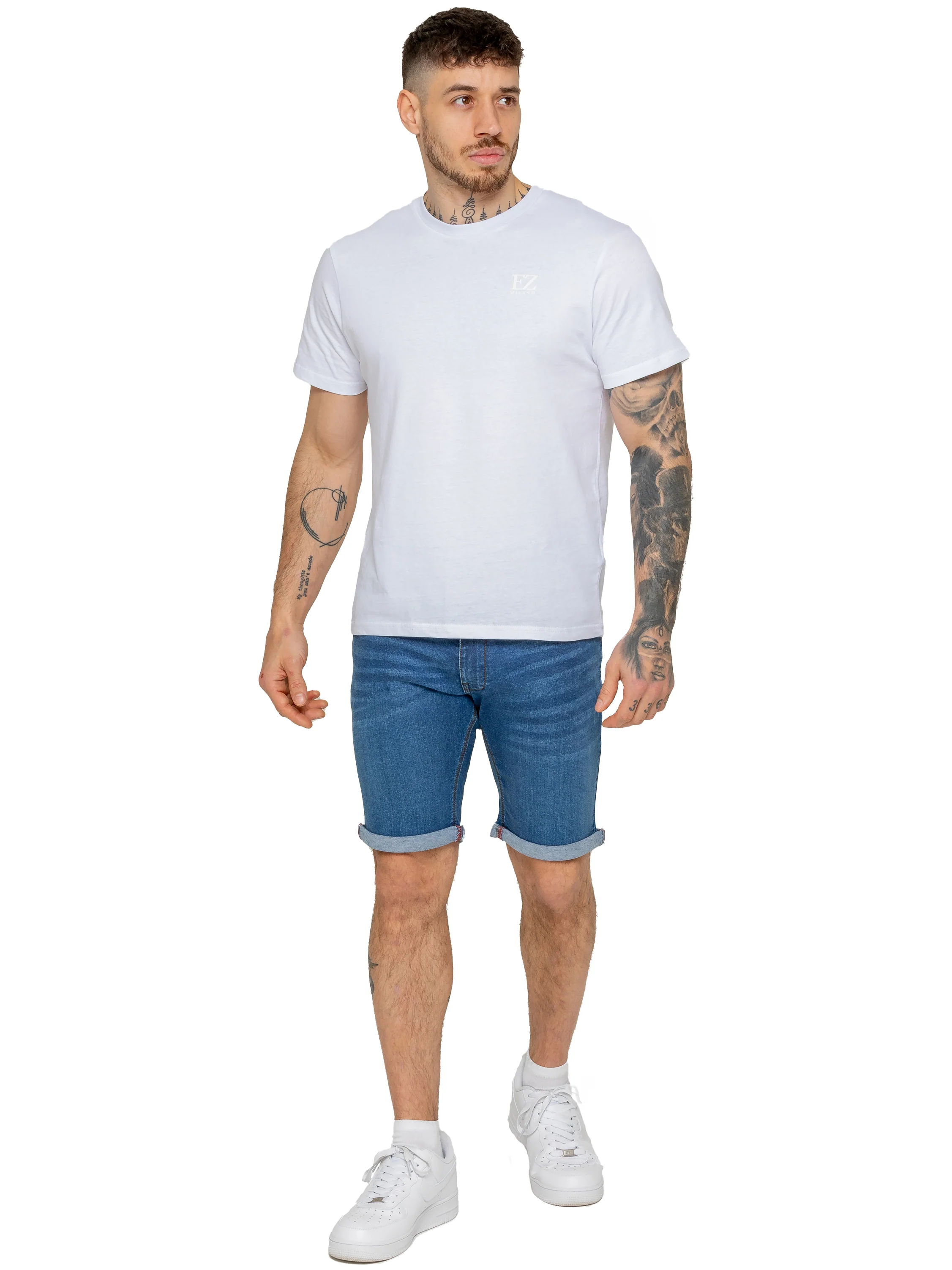 Everett Stretch Denim Shorts - Blue - Image 5