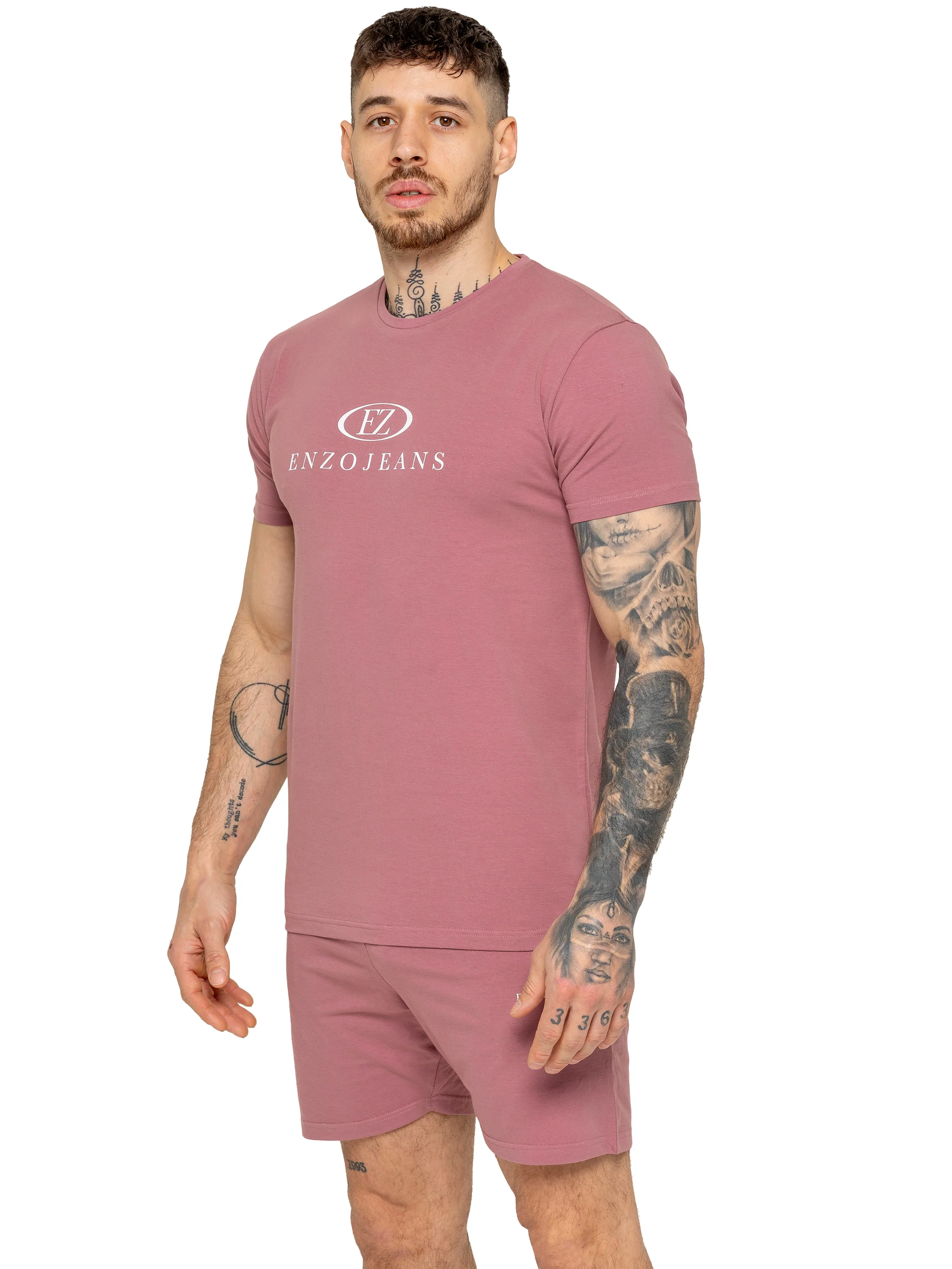 Fabio T-Shirt and Shorts Set - Mauve