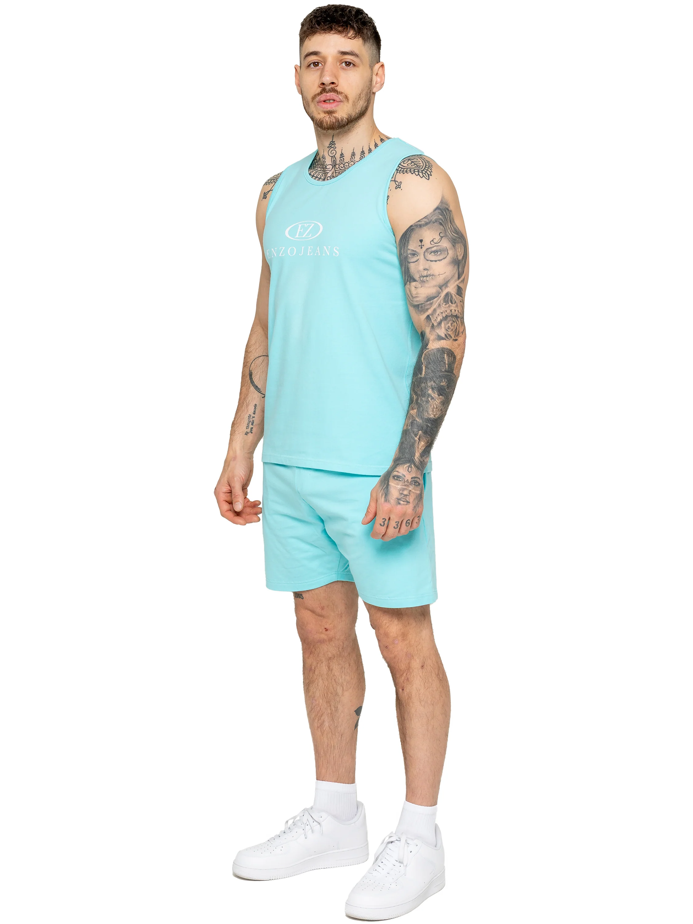 Fabrizio Logo Vest - Aqua Blue - Image 5