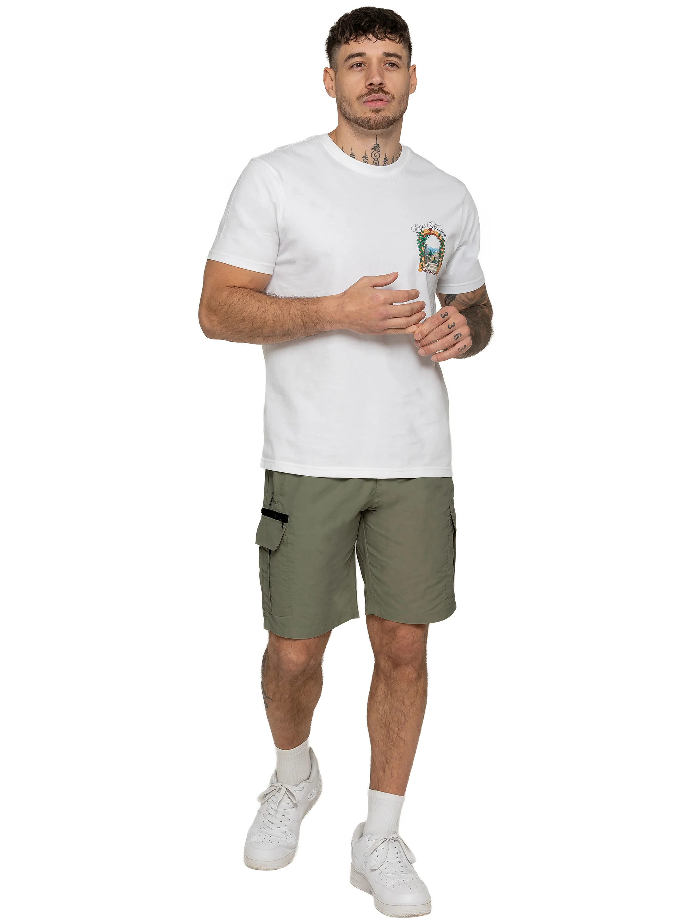 Federico Utility Tech Cargo Shorts - Olive - Image 2