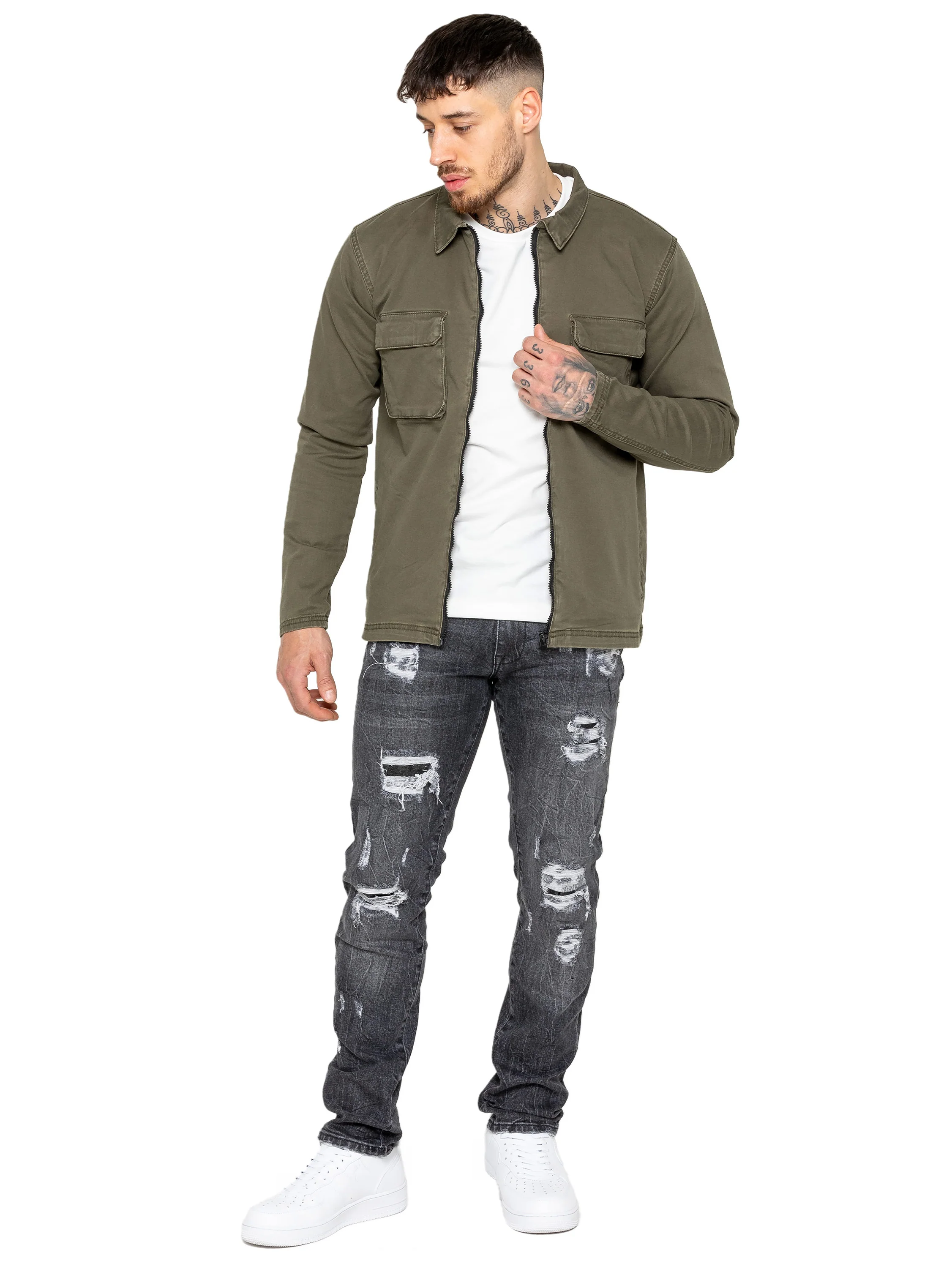 Gabriel Straight Ripped Jeans - Grey - Image 2
