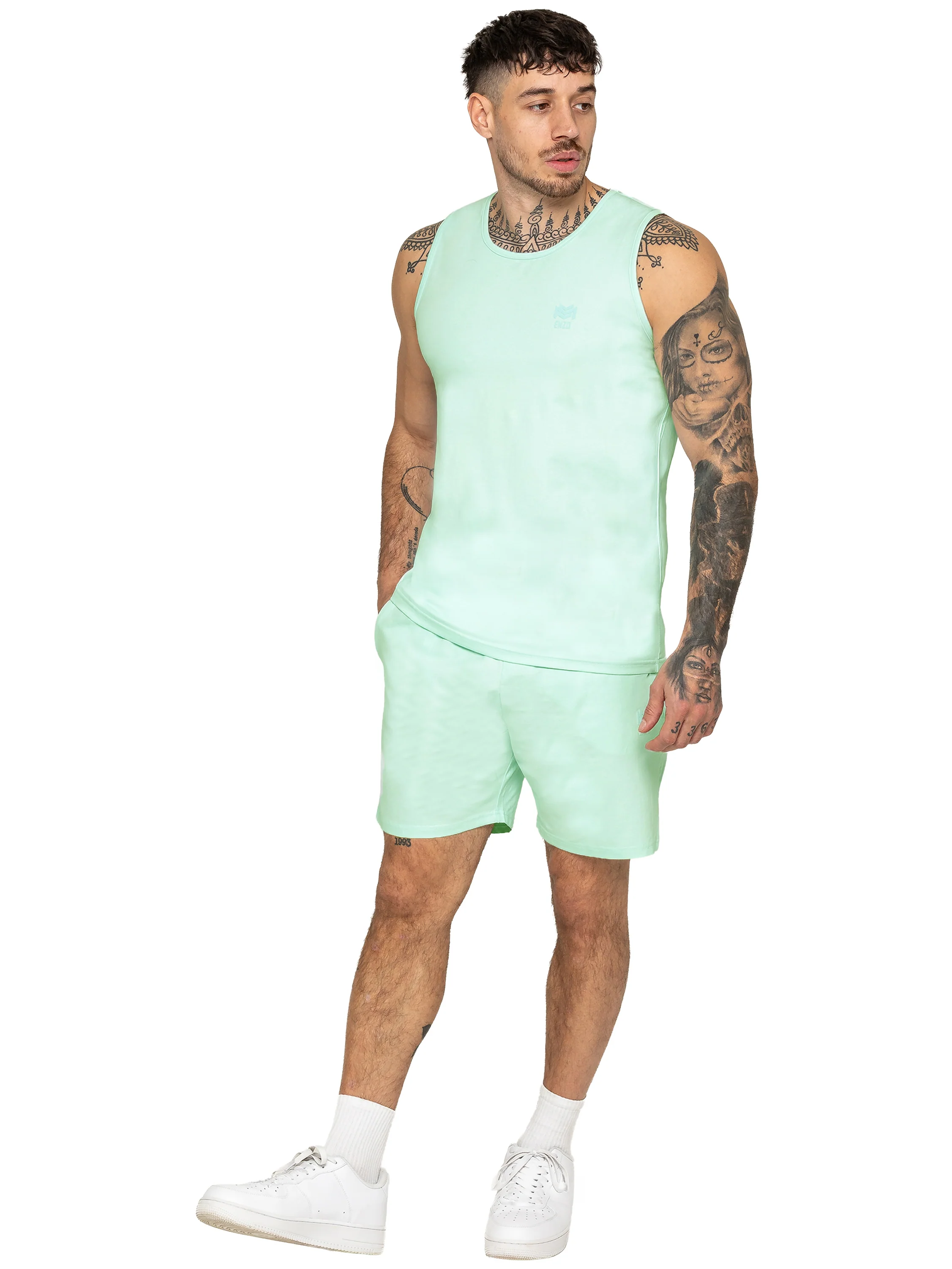 Gabrio Tank Top and Shorts Set - Light Green