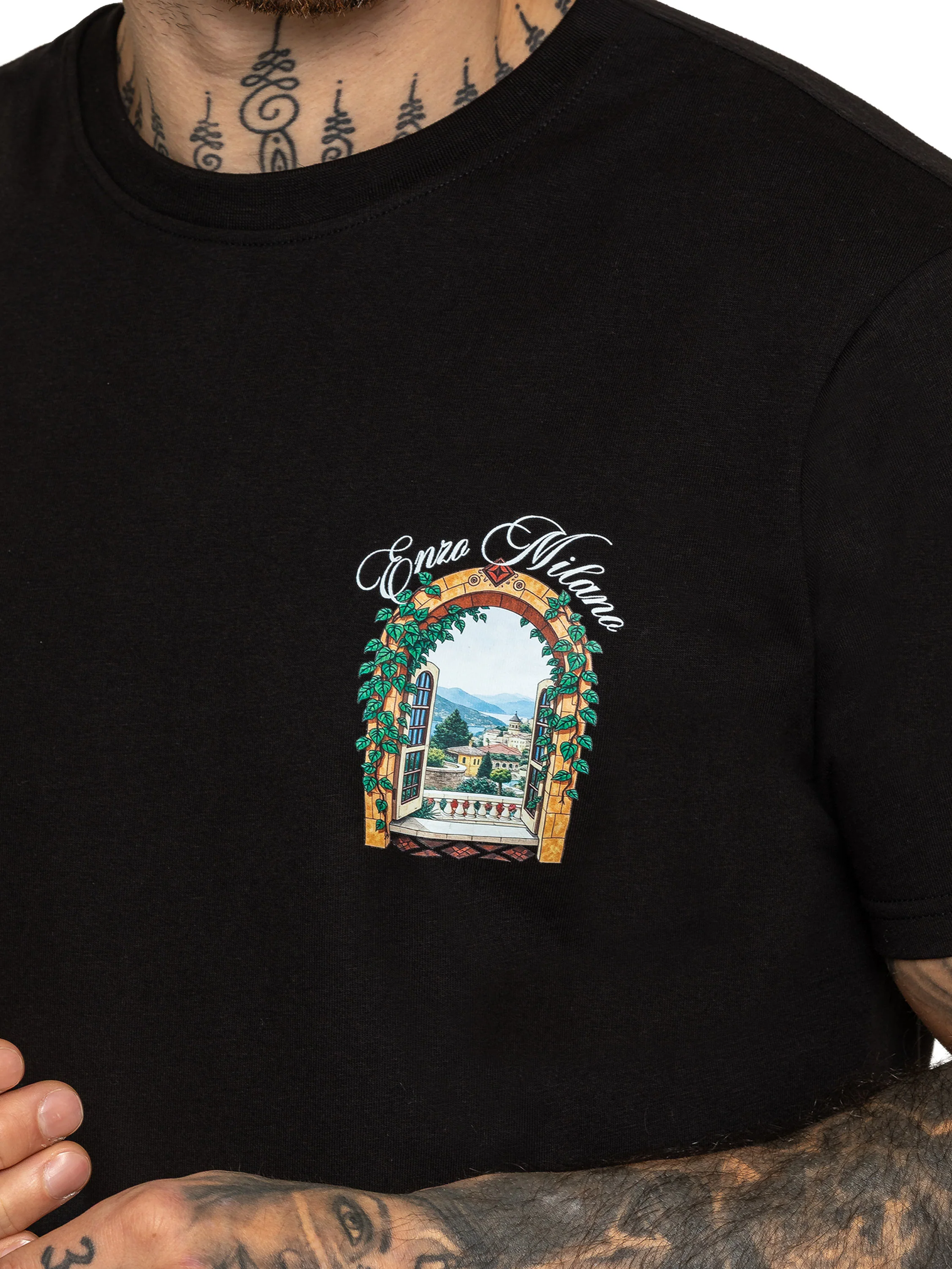 Giacomo Graphic Arch T-Shirt - Black - Image 3