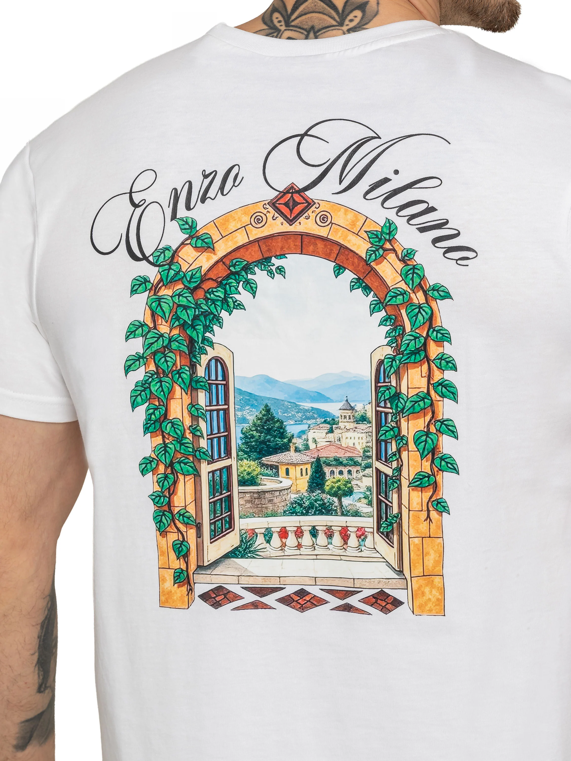 Giacomo Graphic Arch T-Shirt - White - Image 4
