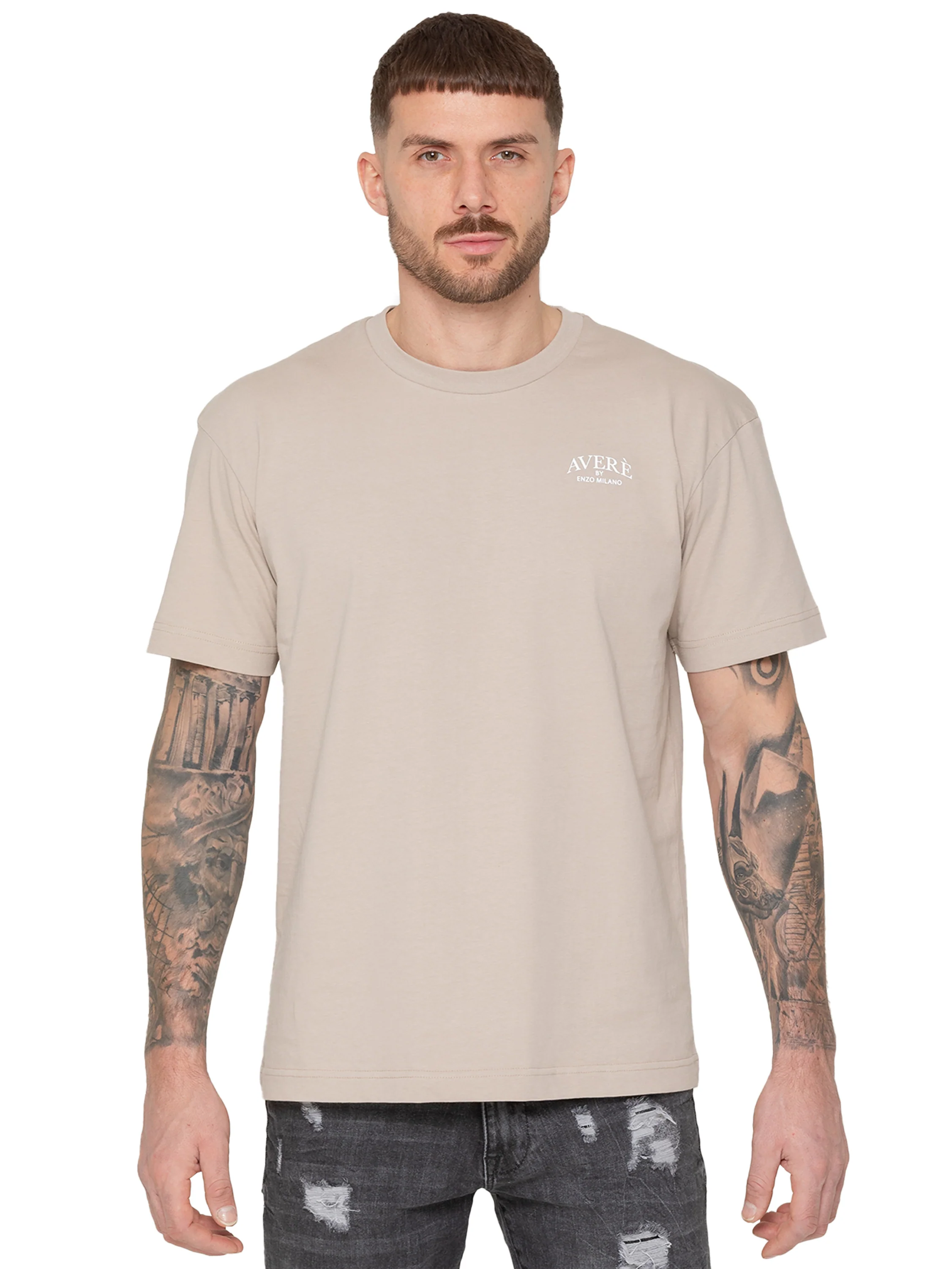 Gianluca Oversized Fit T-Shirt - Beige - Image 2