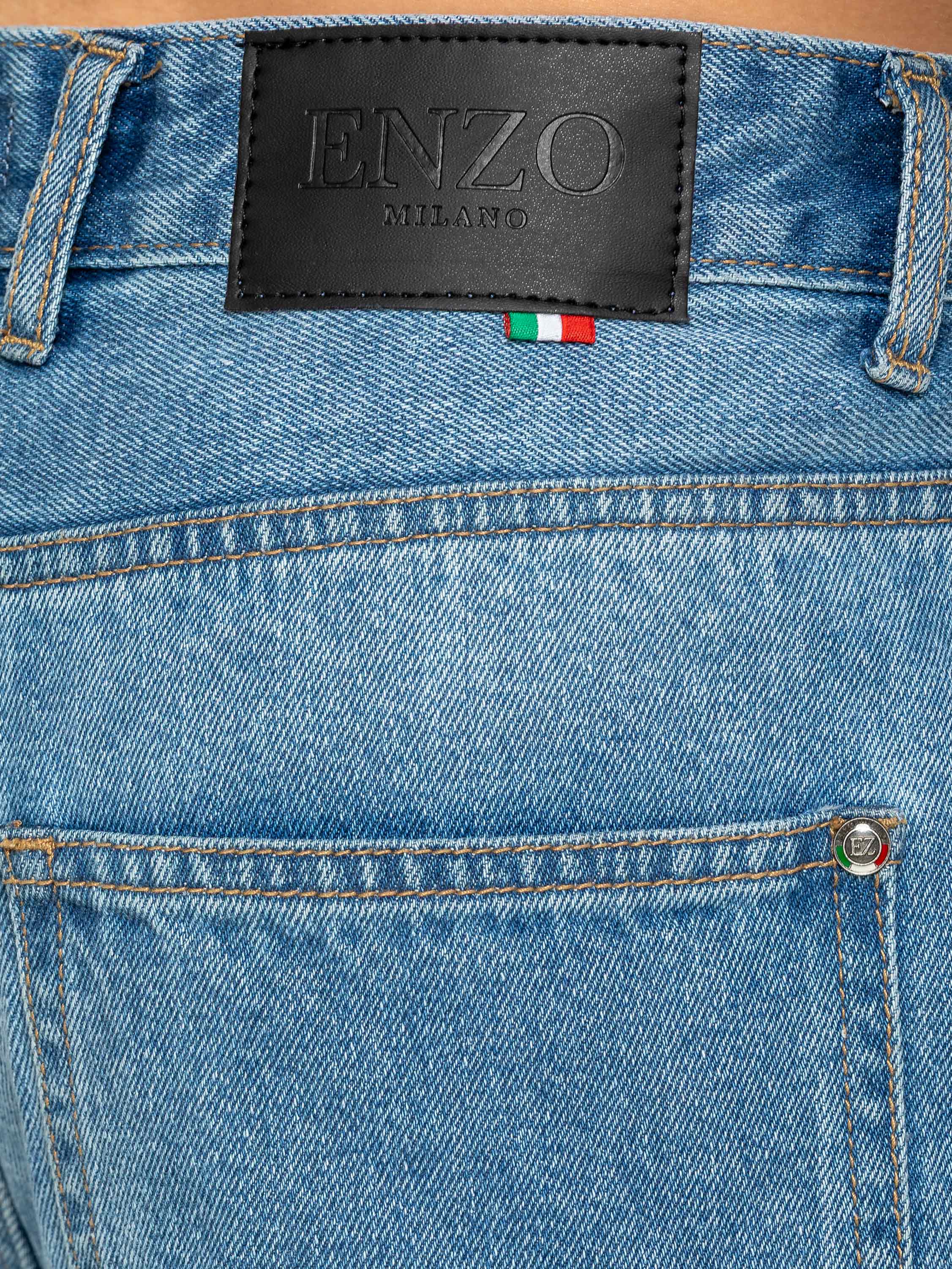 Gonzalo Loose Baggy Cargo Jeans - Light Blue - Image 4