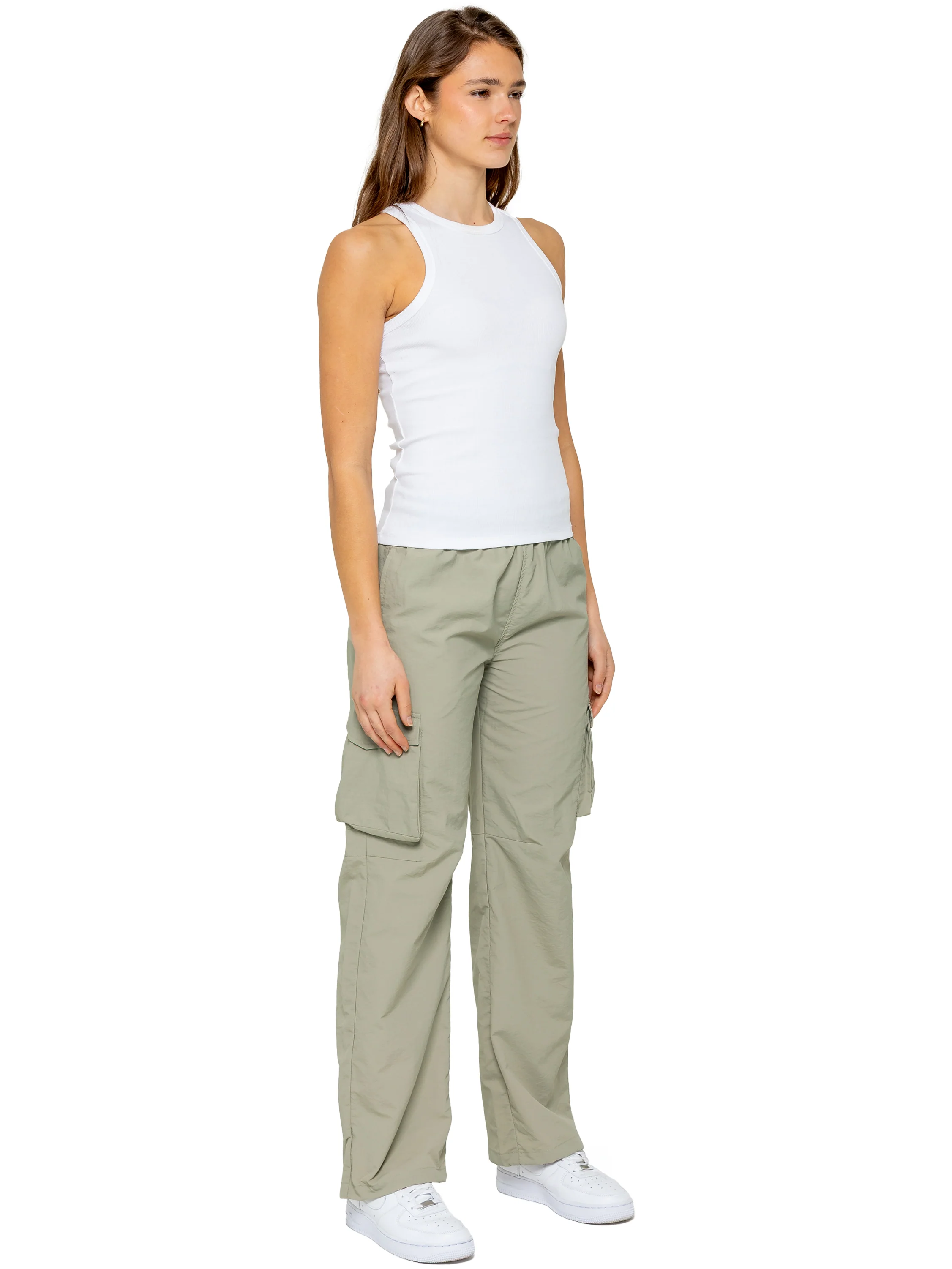Grace Parachute Cargo Pants - Olive - Image 4