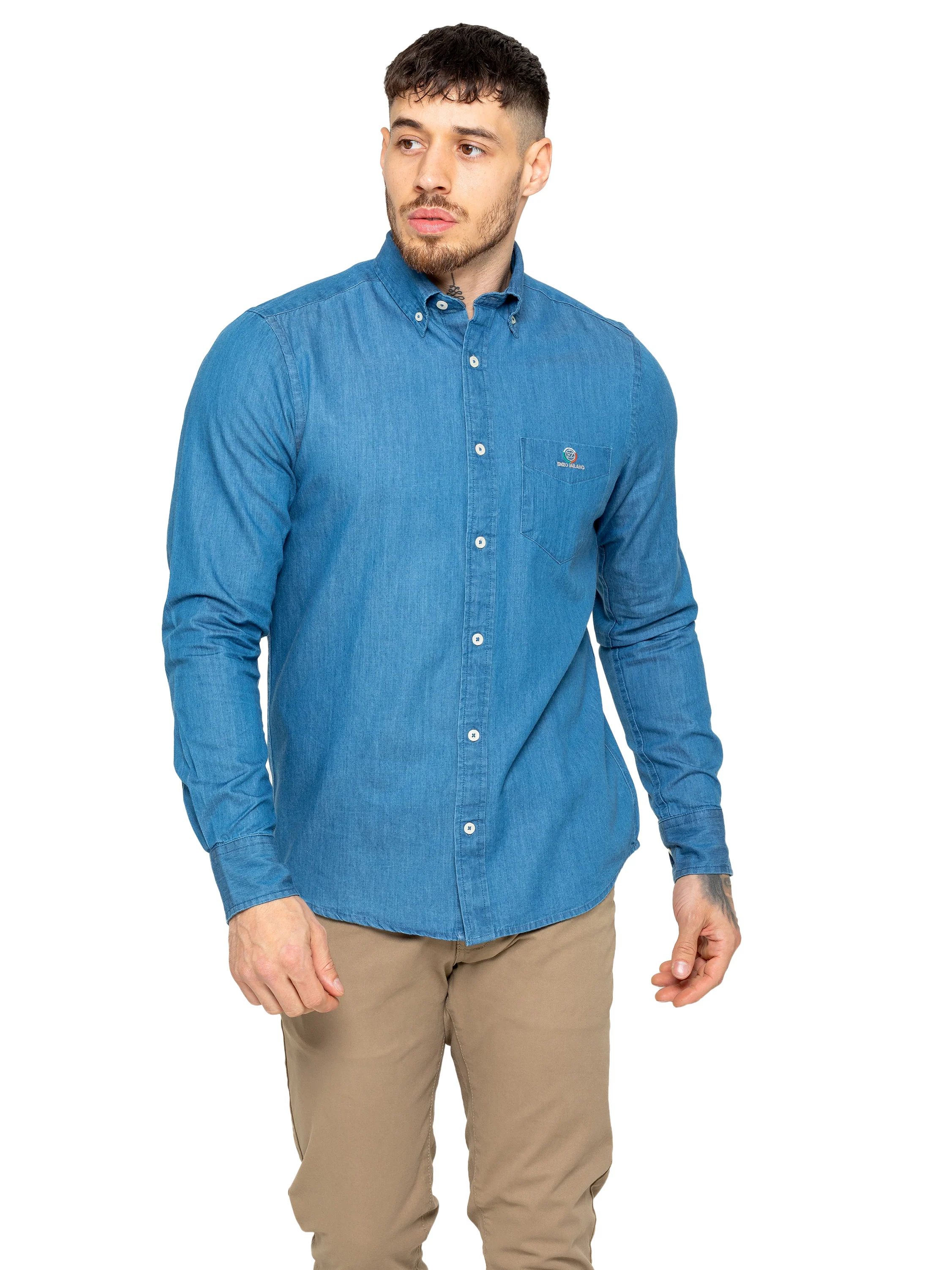 Grayson Classic Fit Shirt - Light Blue Denim - Image 4